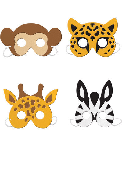 Masken "Wilde Tiere" (4 Stk.)