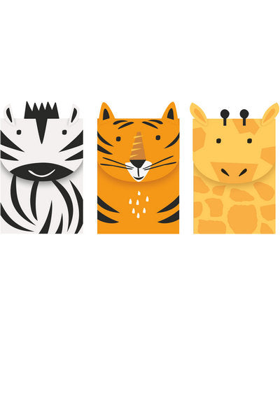 Mitgebseltüten "Safari Tiere" (3 Stk.)