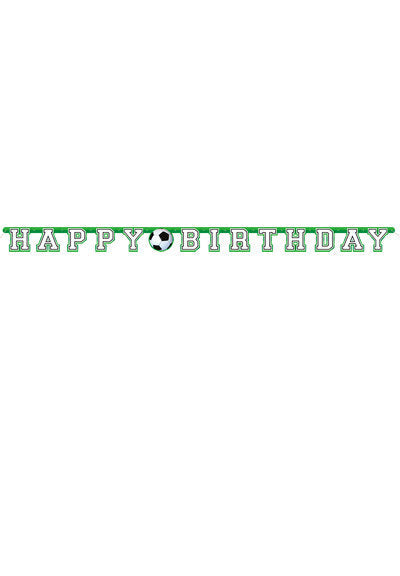 Wimpelkette Fußball "Happy Birthday" (1 Stk.)