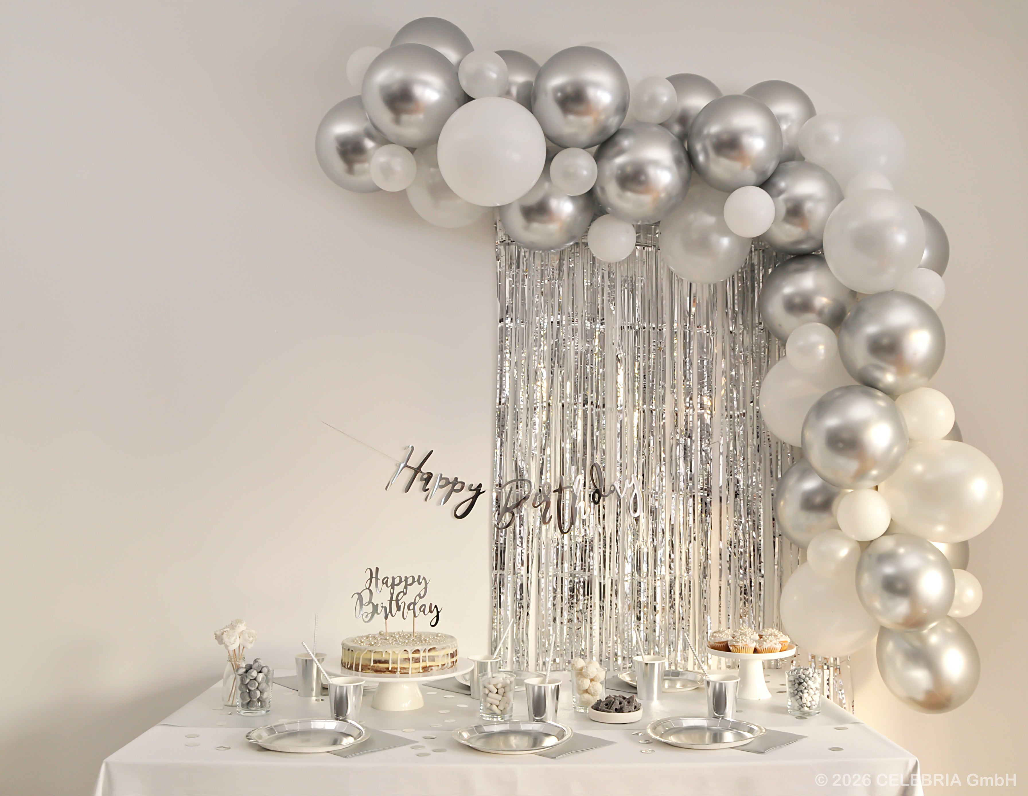 Ballongirlande "Silber" (1 DIY-Set)