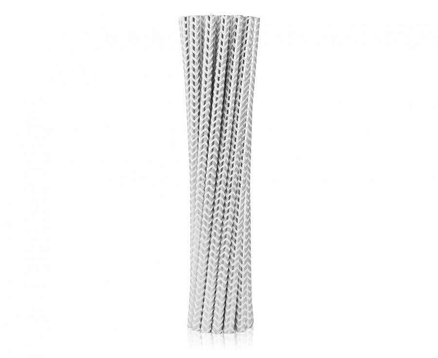 Trinkhalme "Pattern" silber (12 Stk.)