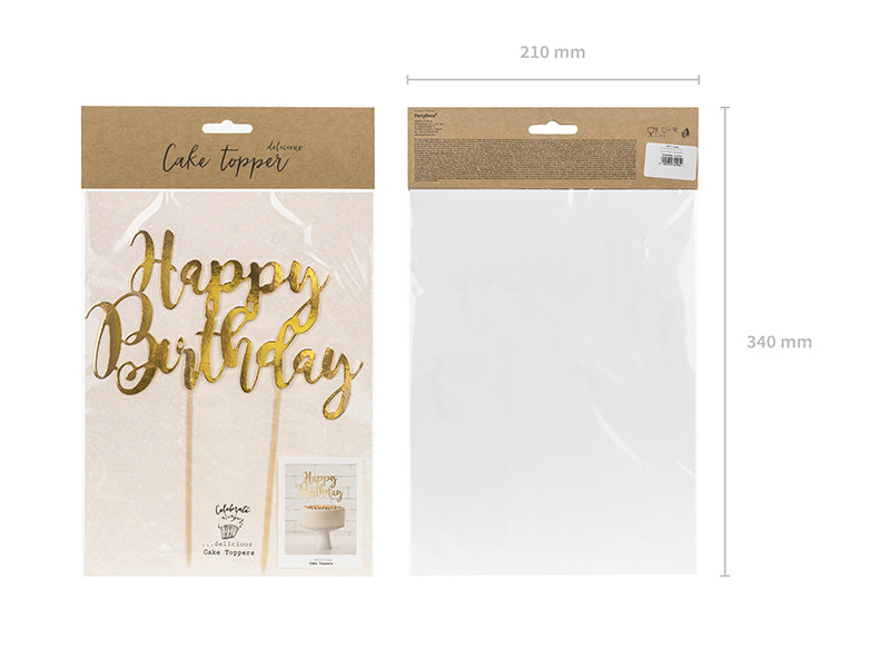Wimpelkette "Happy Birthday" gold (1 Stk.)