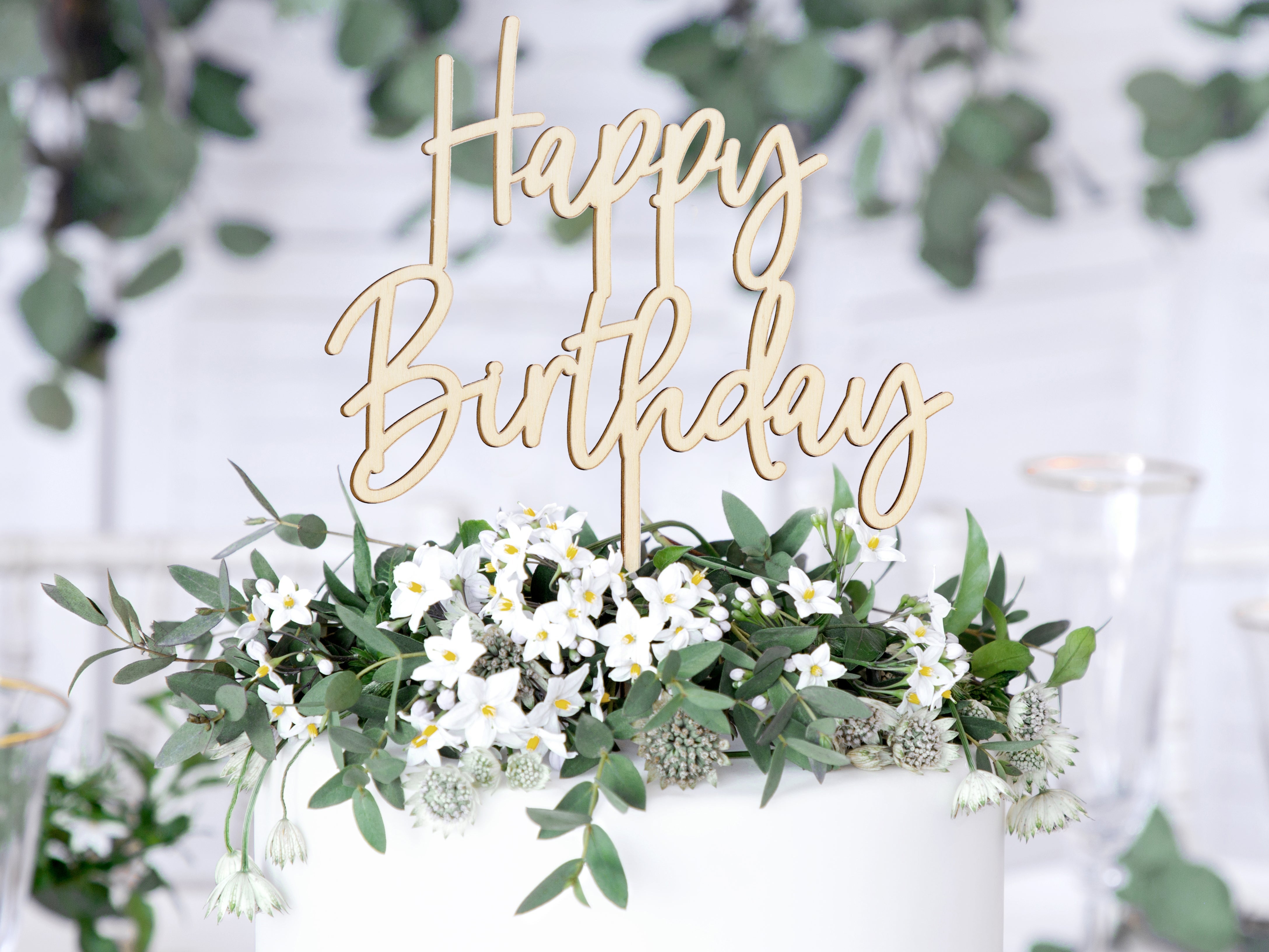 Kuchentopper "Happy Birthday" Holz (1 Stk.)