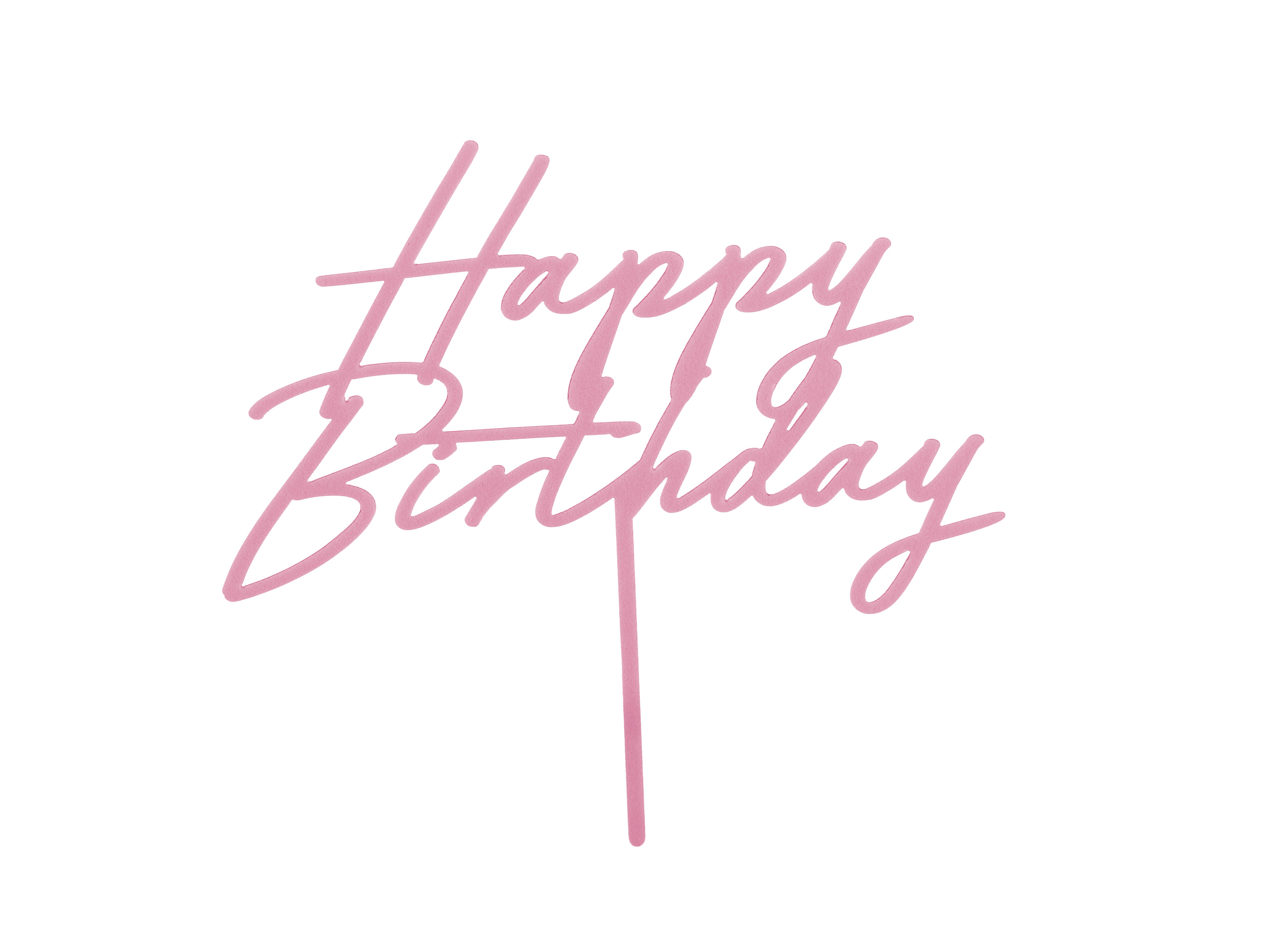 Kuchentopper "Happy Birthday" rosa (1 Stk.)