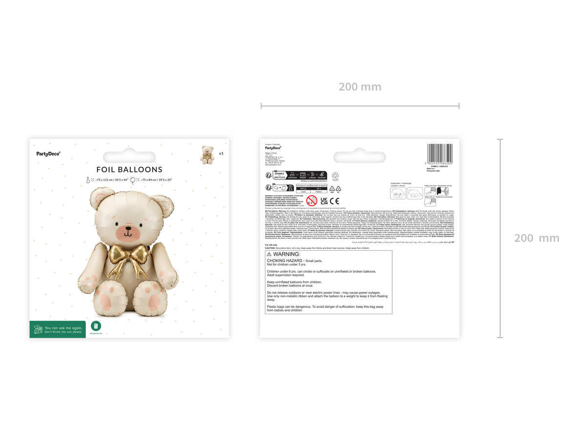Folienballon "Teddybär" (1 Stk.)
