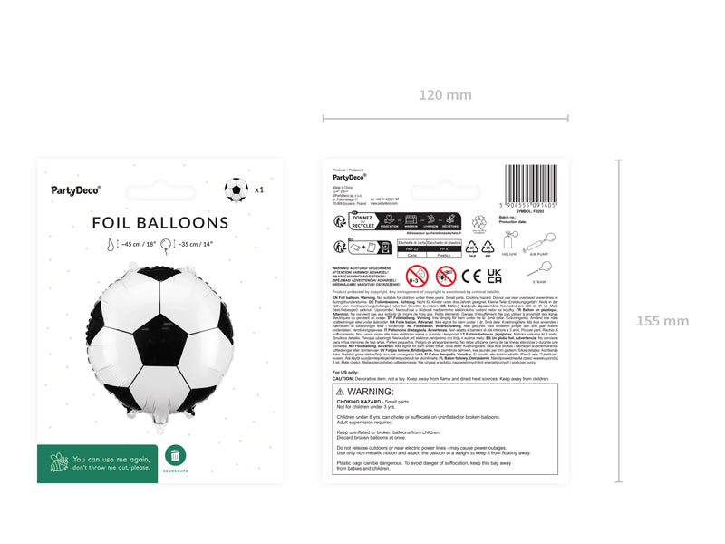 Folienballon "Fußball" (1 Stk.)