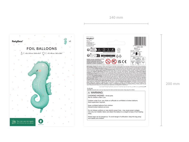 Folienballon "Seepferdchen" (1 Stk.)