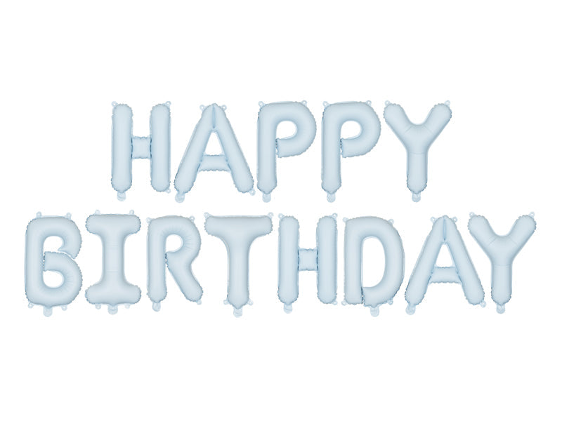 Ballon Wimpelkette "Happy Birthday" blau (1 Stk.)