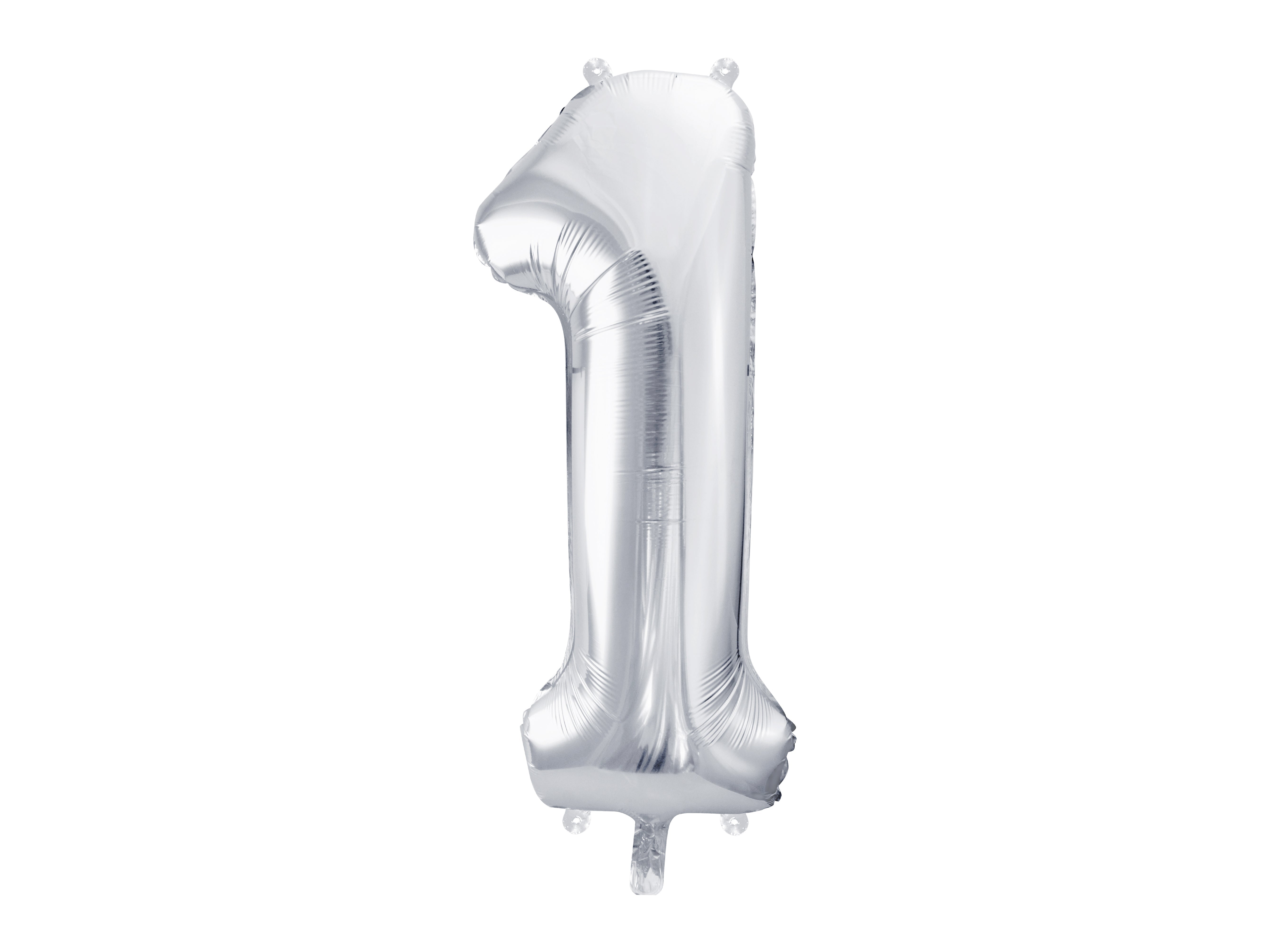 Folienballon Zahl "1" silber (1 Stk.)