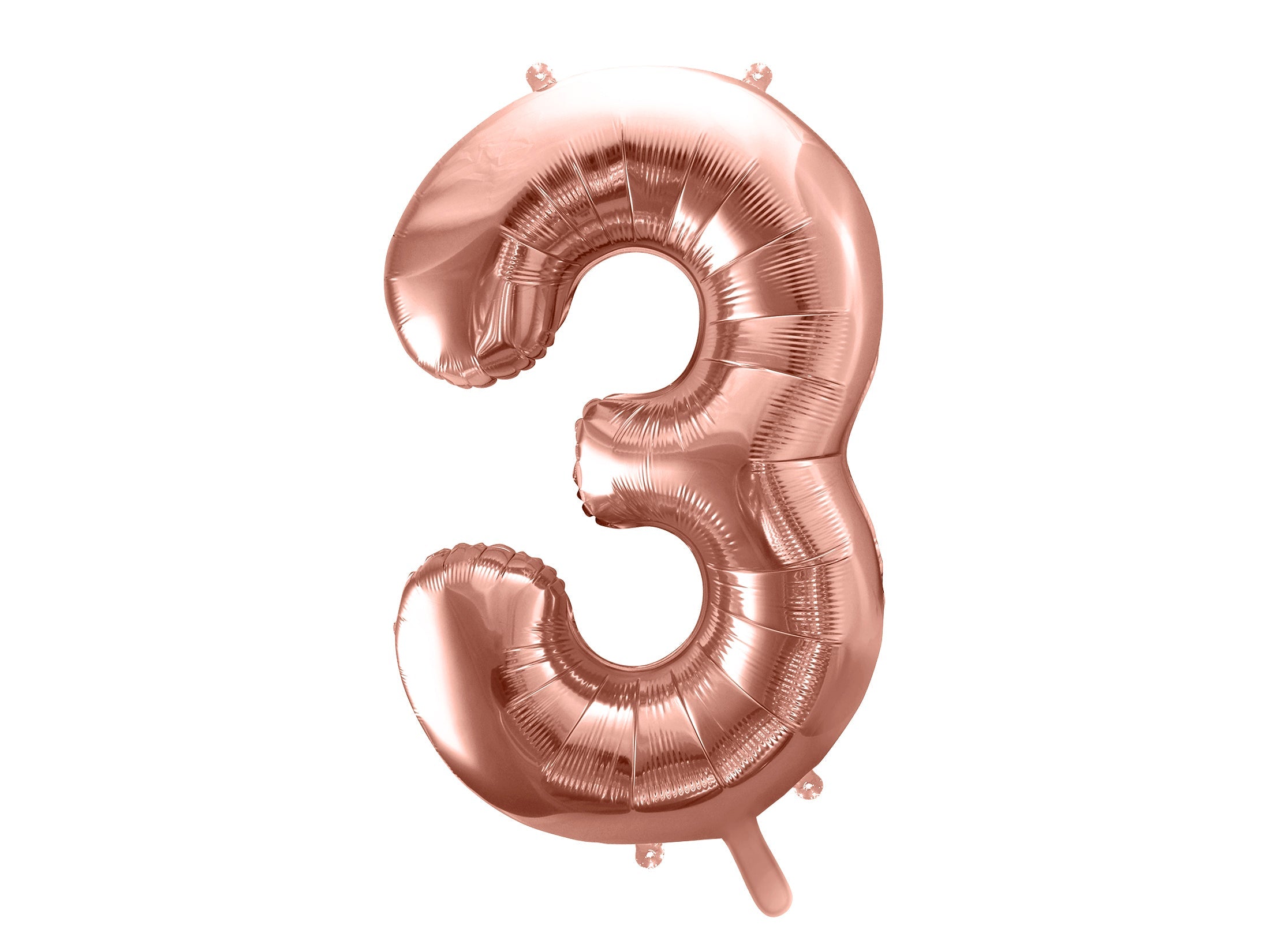 Folienballon Zahl "3" roségold (1 Stk.)