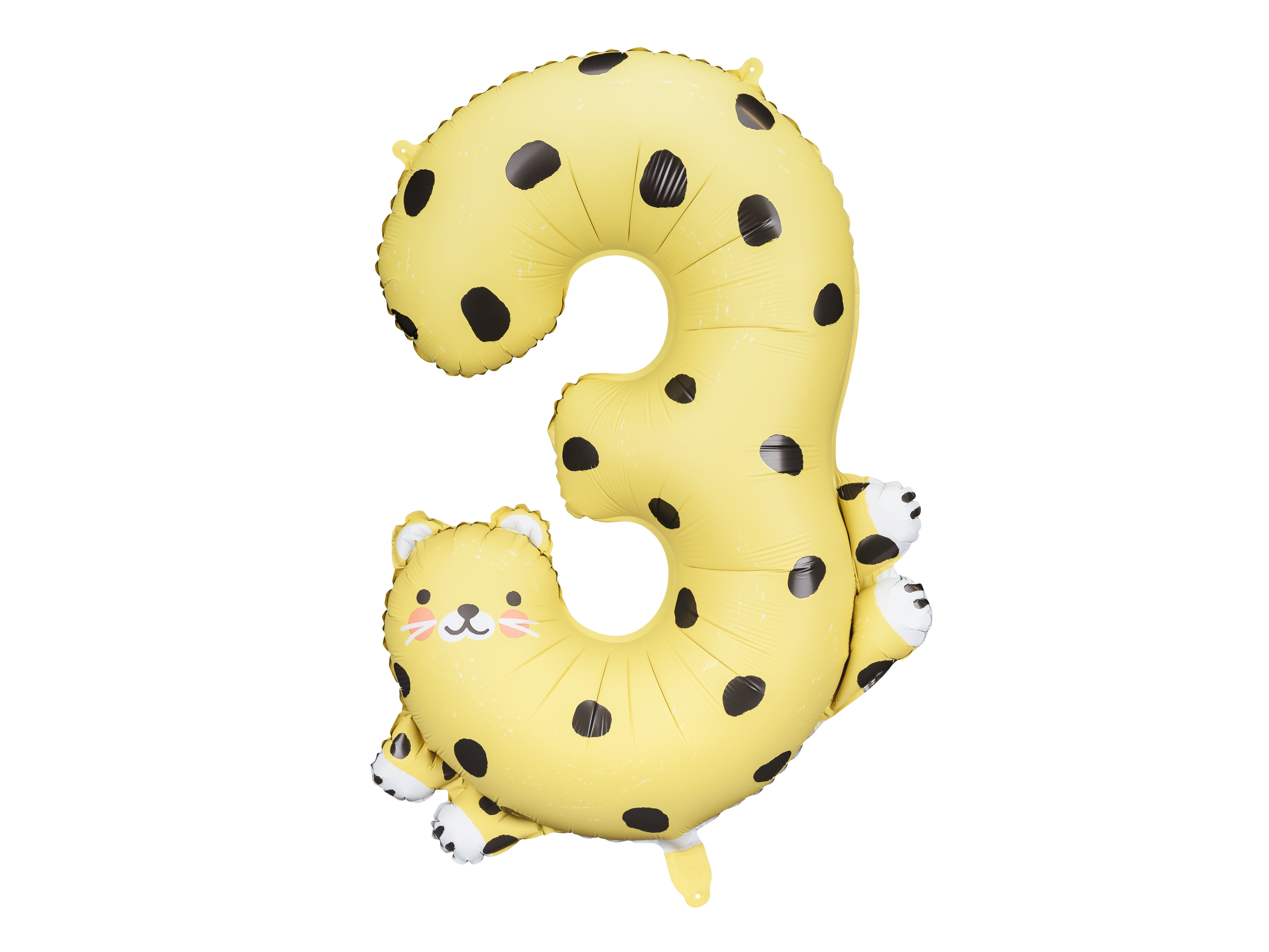 Folienballon Zahl "3" Gepard (1 Stk.)