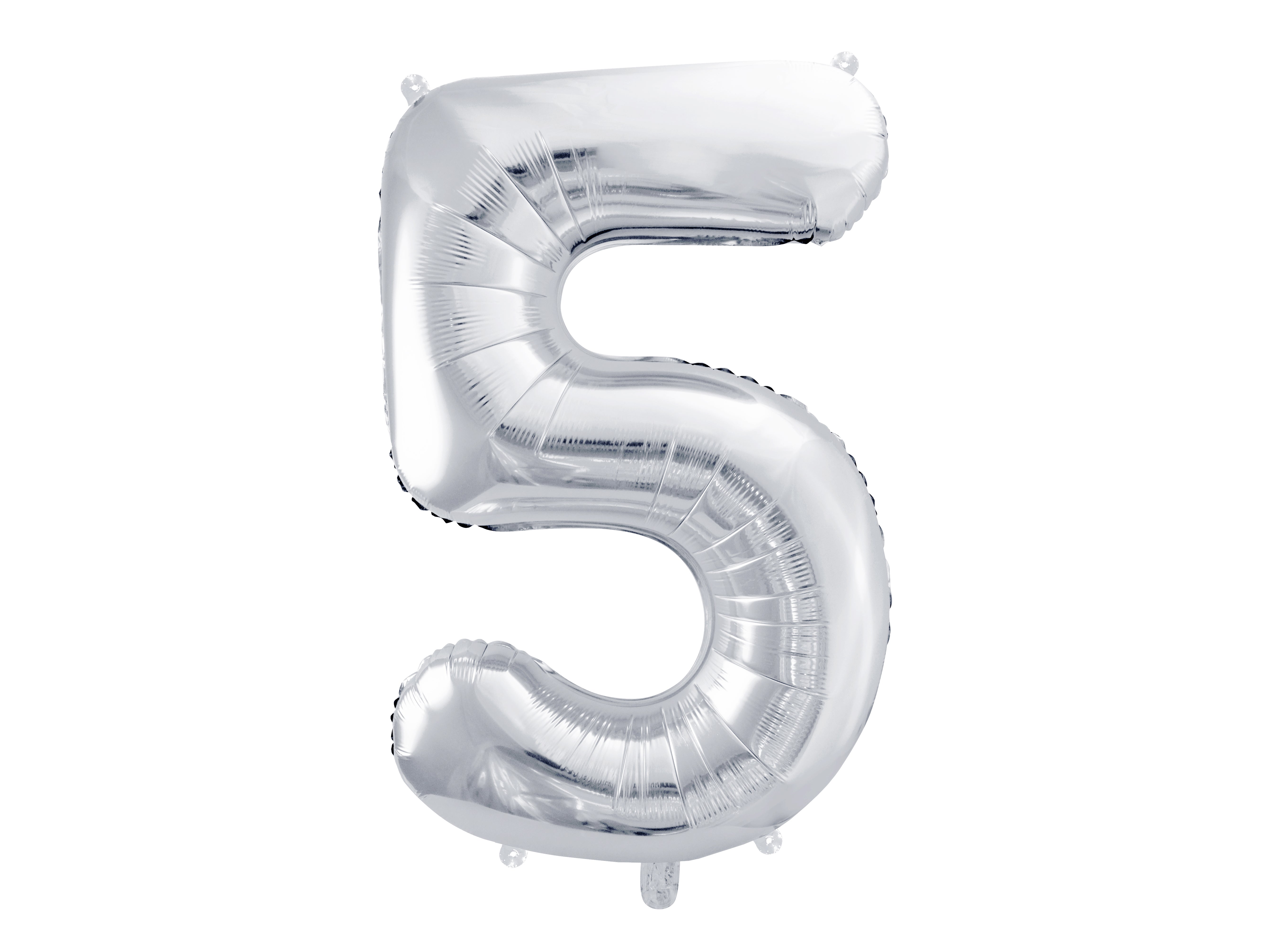 Folienballon Zahl "5" silber (1 Stk.)