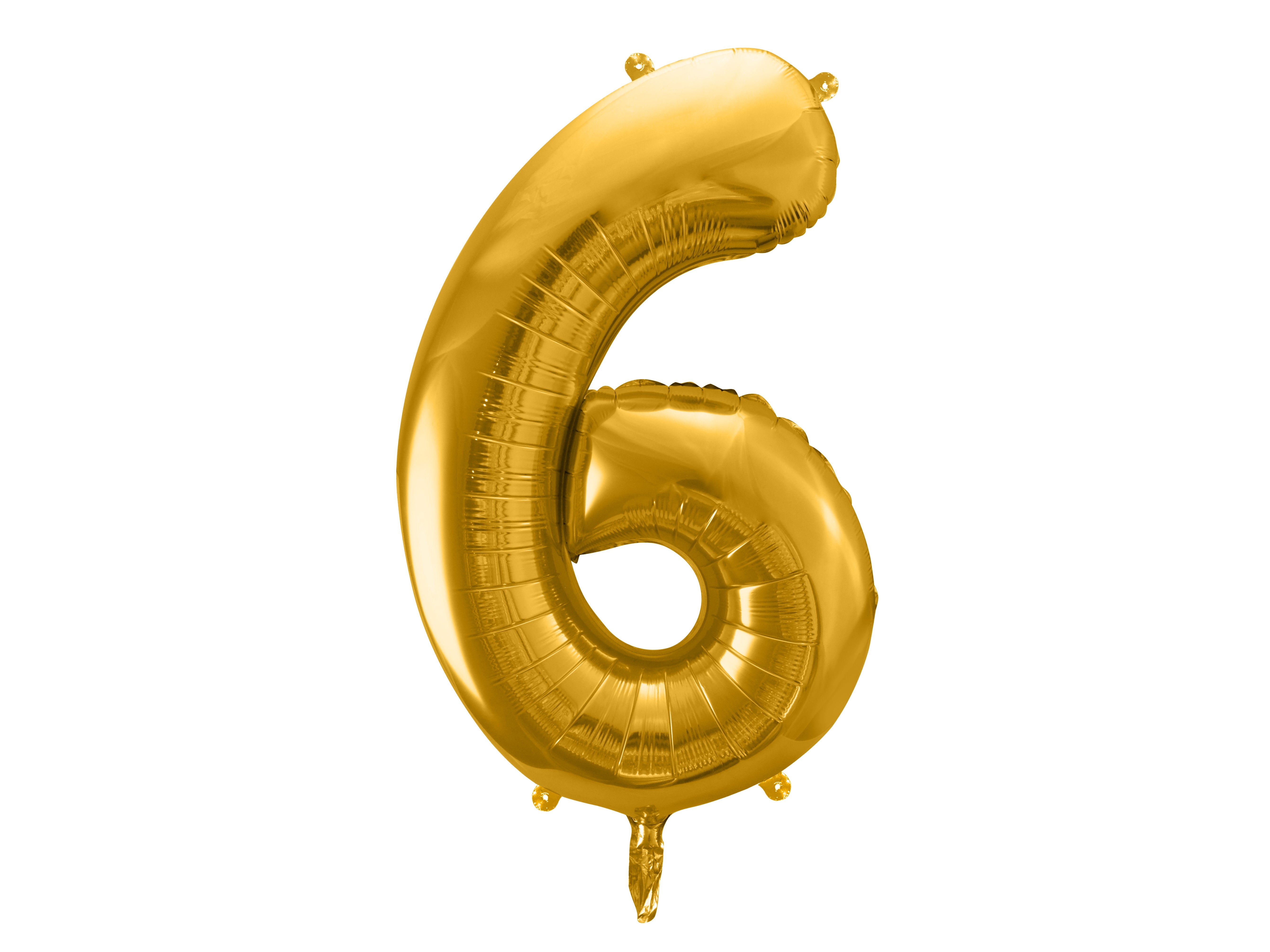 Folienballon Zahl "6" gold (1 Stk.)