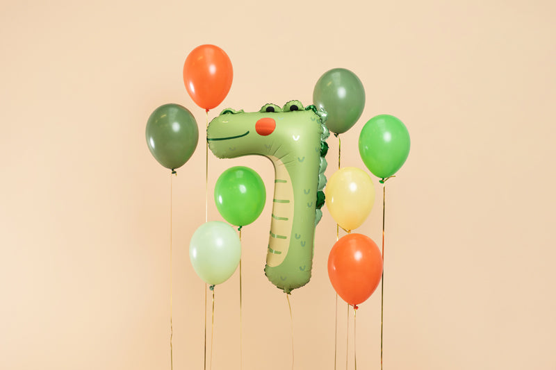 Folienballon Zahl "7" Krokodil (1 Stk.)