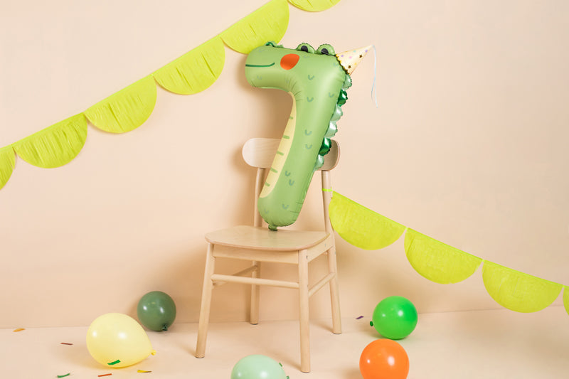 Folienballon Zahl "7" Krokodil (1 Stk.)