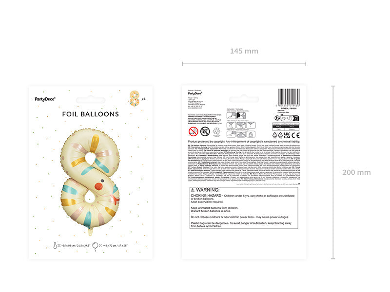Folienballon Zahl "8" Schlange (1 Stk.)