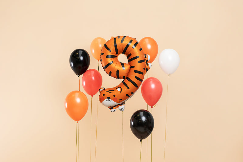 Folienballon Zahl "9" Tiger (1 Stk.)