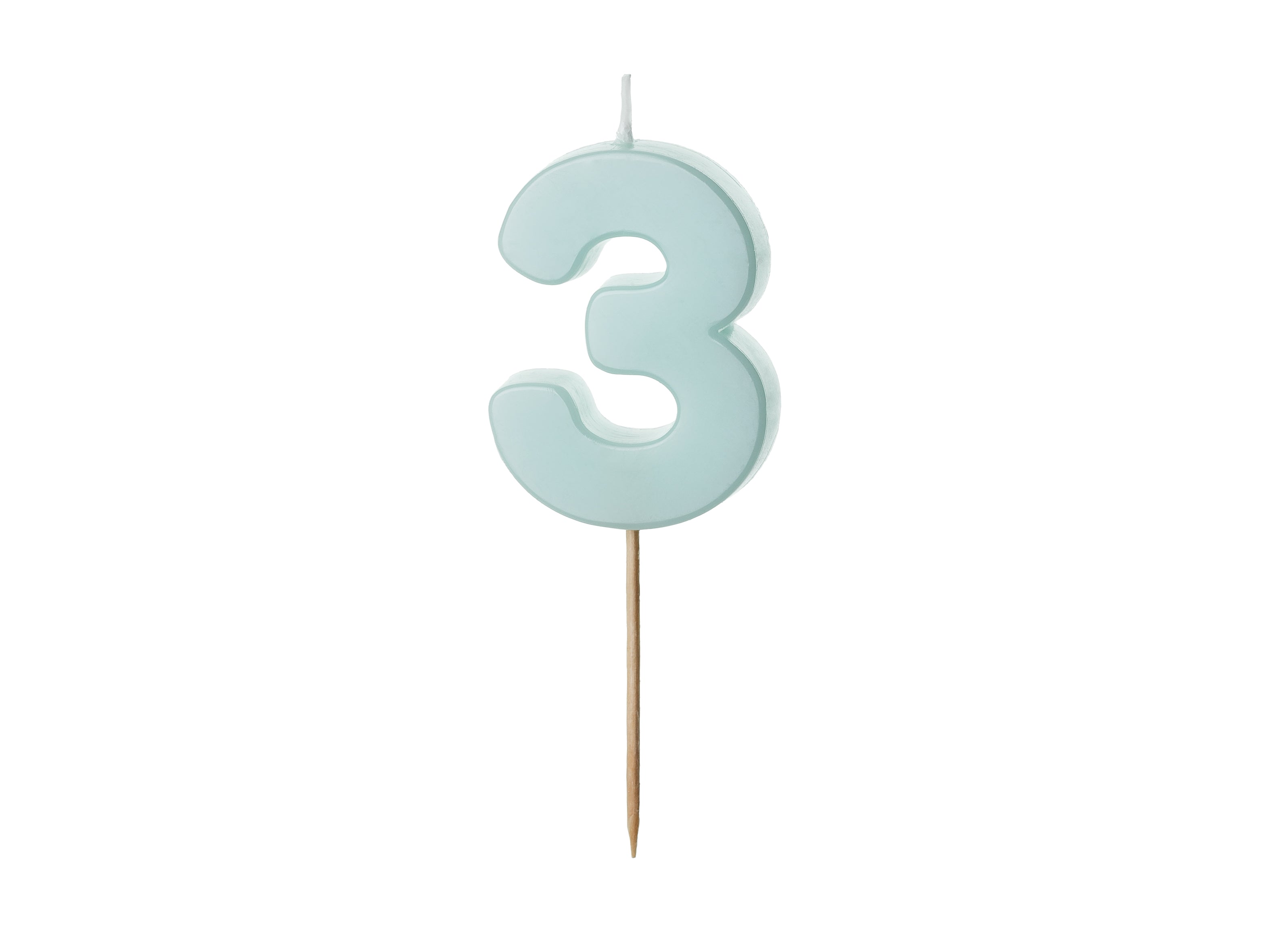 Kuchenkerze Ziffer "3" hellblau (1 Stk.)