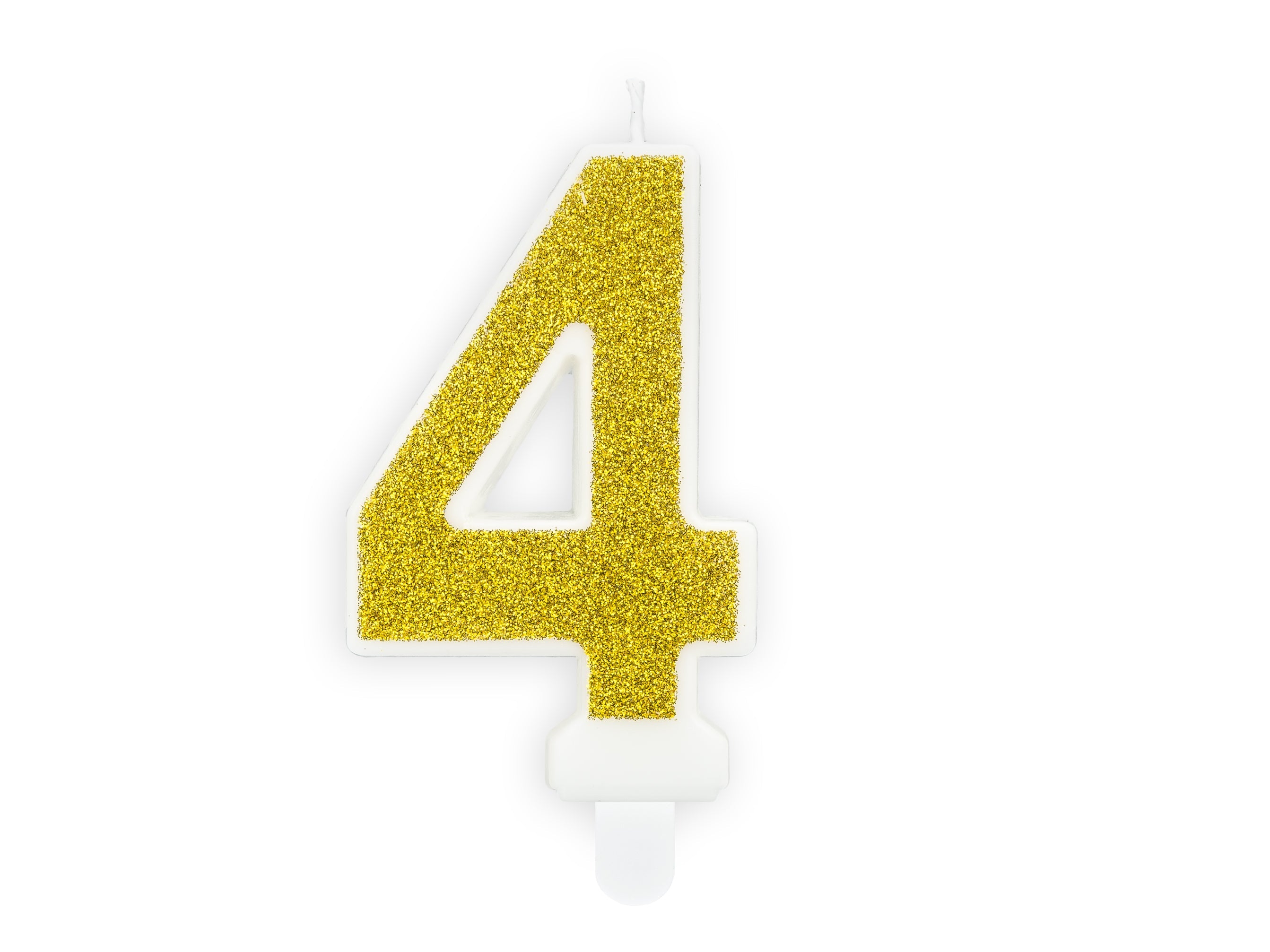 Kuchenkerze Ziffer "4" gold (1 Stk.)
