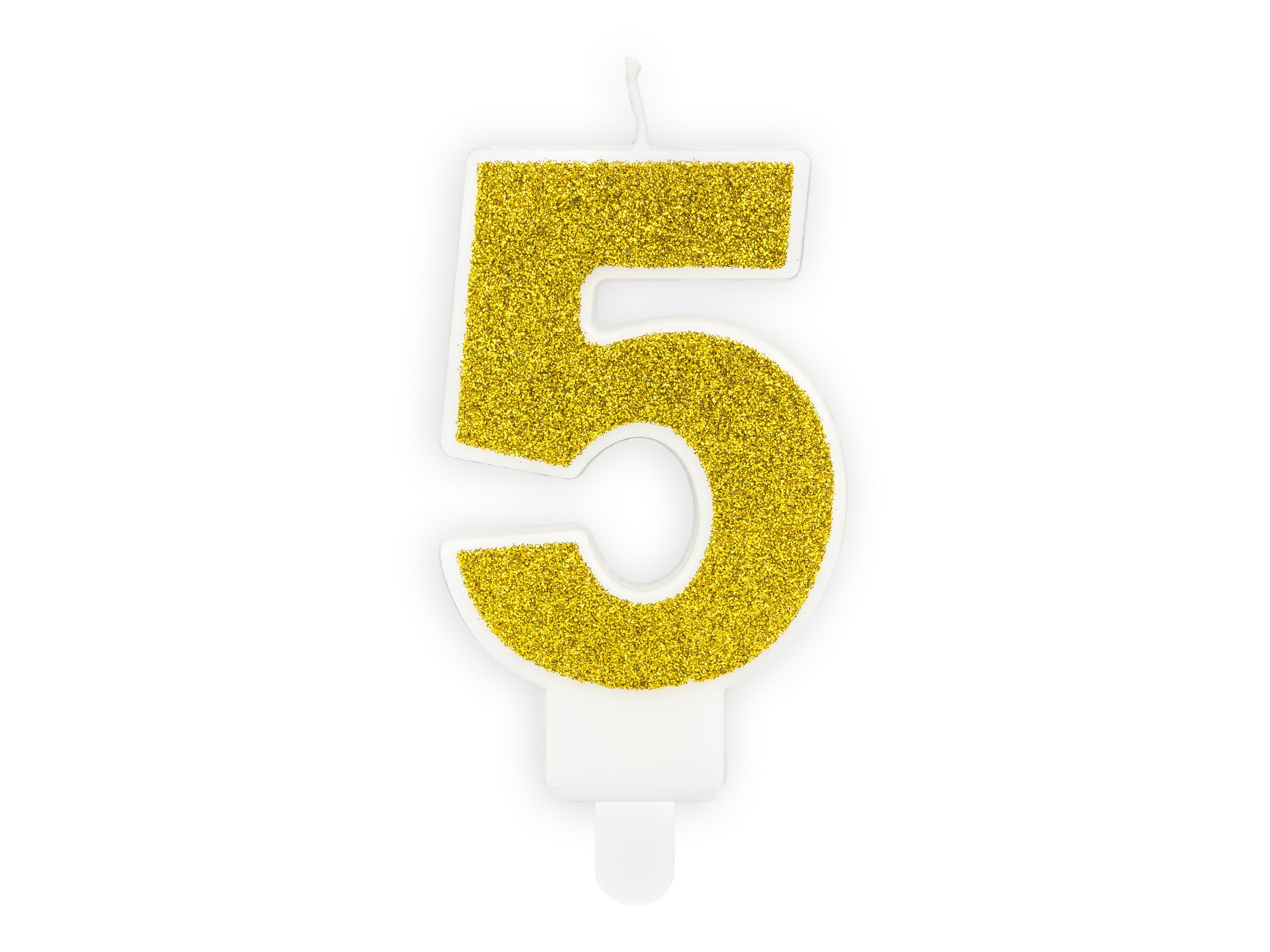 Kuchenkerze Ziffer "5" gold (1 Stk.)