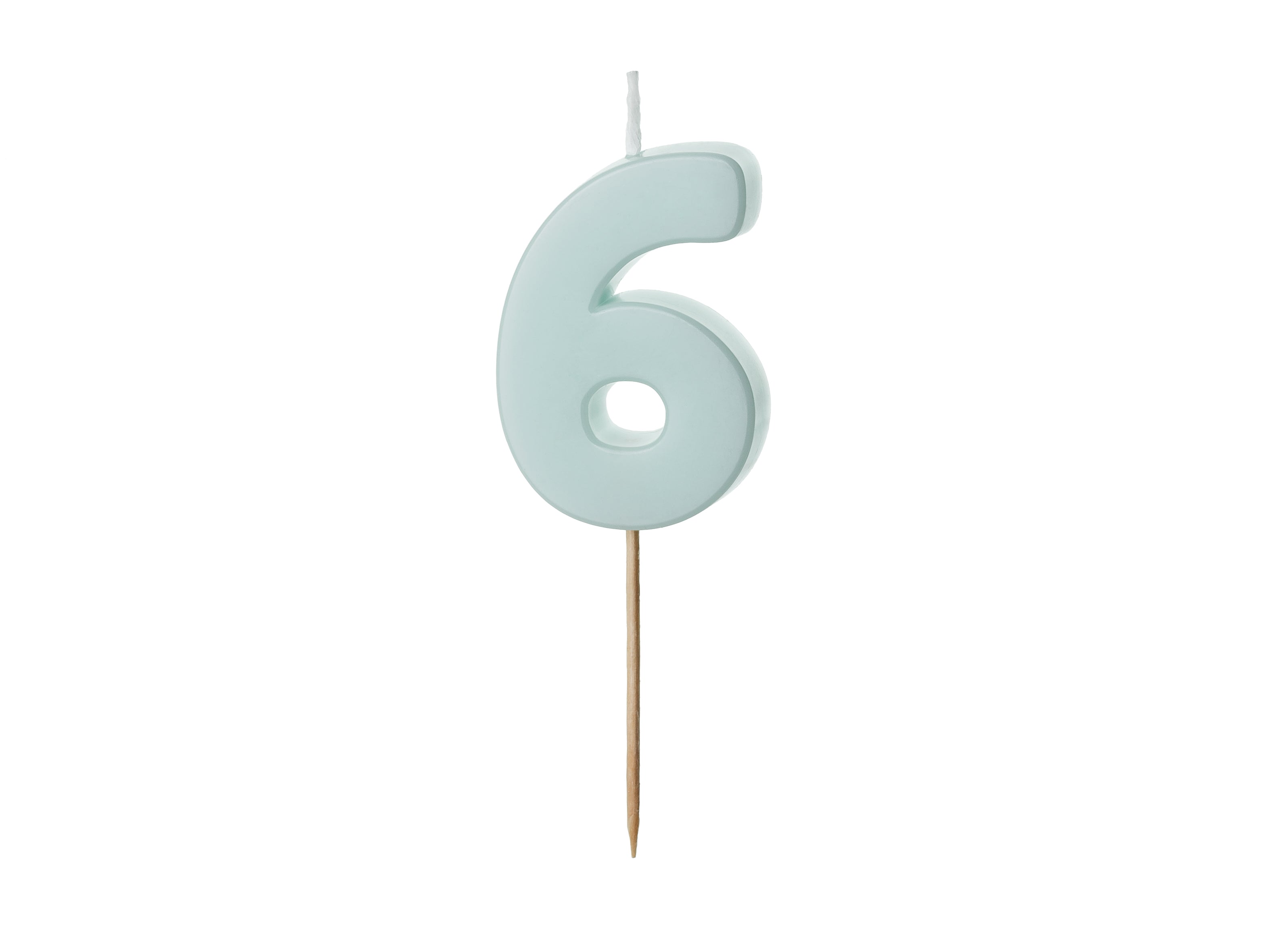 Kuchenkerze Ziffer "6" hellblau (1 Stk.)