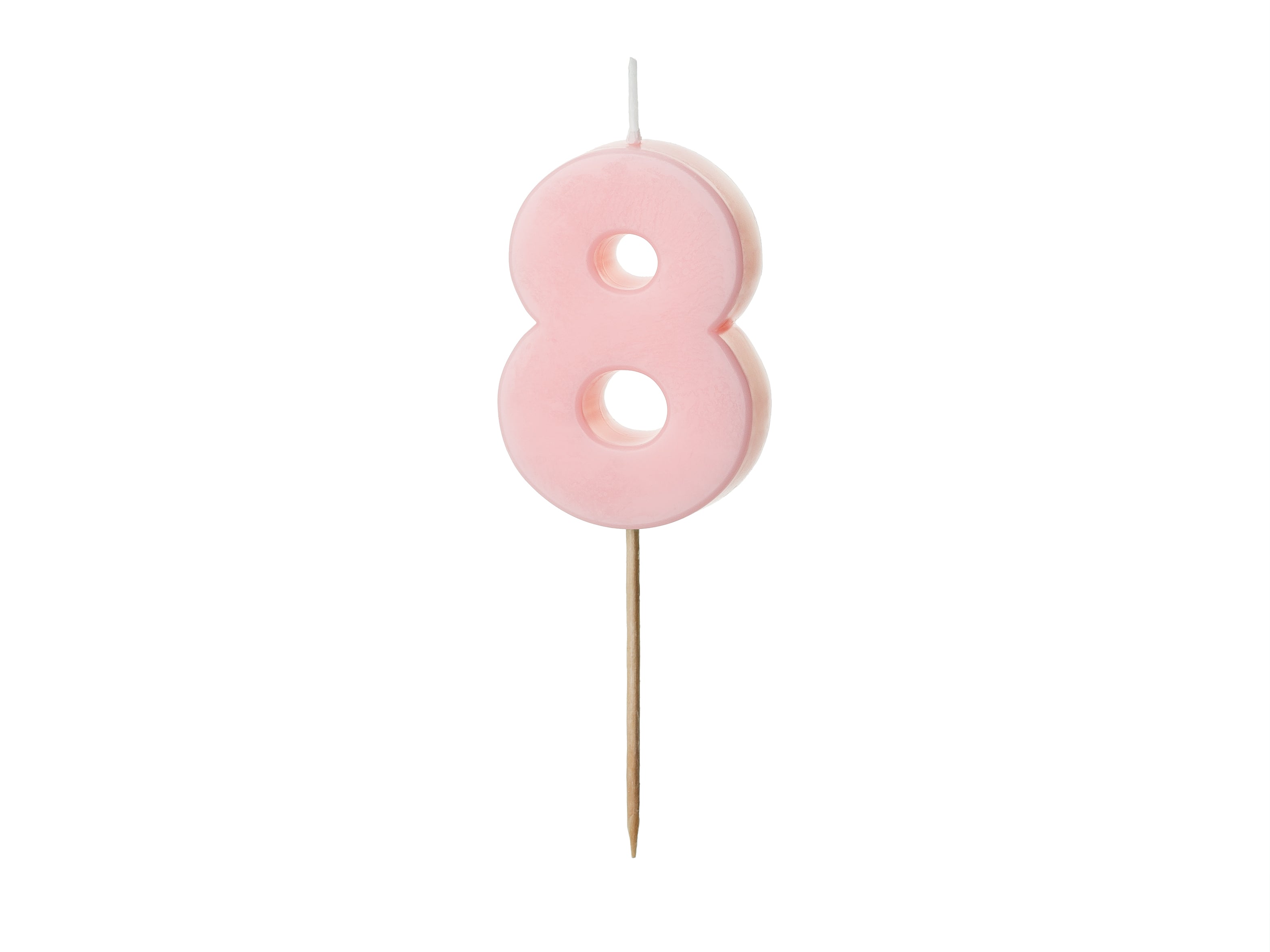 Kuchenkerze Ziffer "8" hellrosa (1 Stk.)