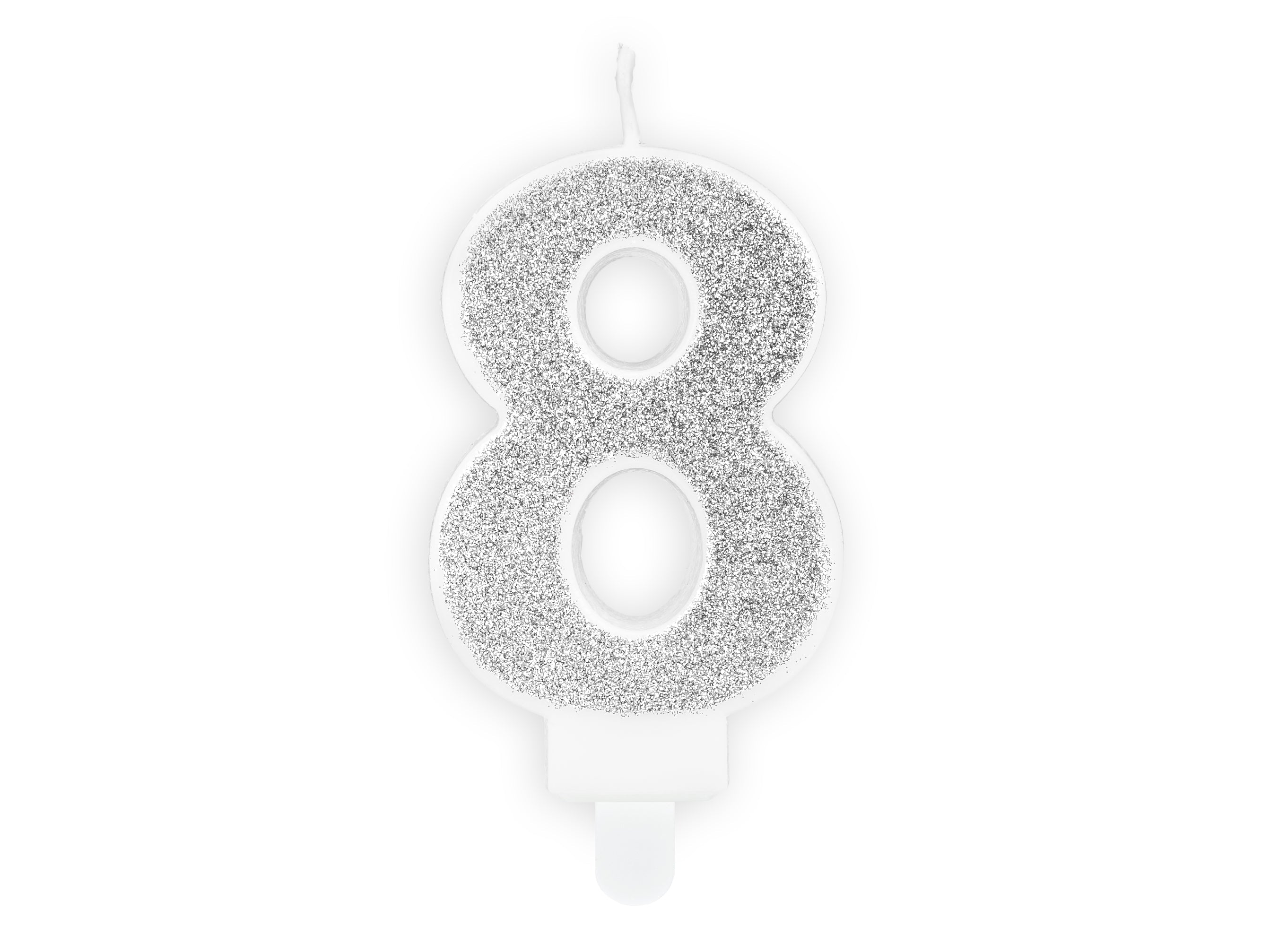 Kuchenkerze Ziffer "8" silber (1 Stk.)