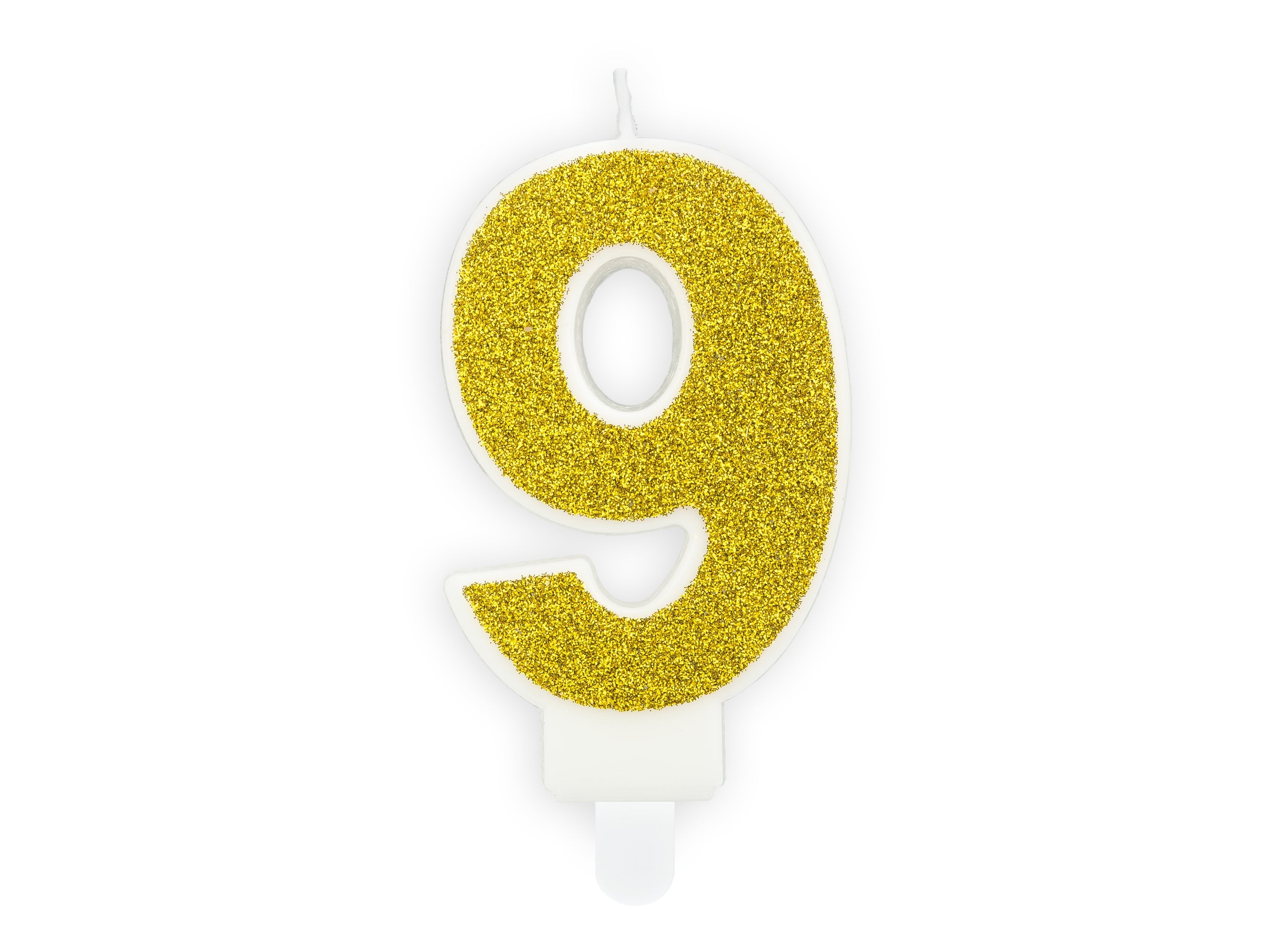 Kuchenkerze Ziffer "9" gold (1 Stk.)