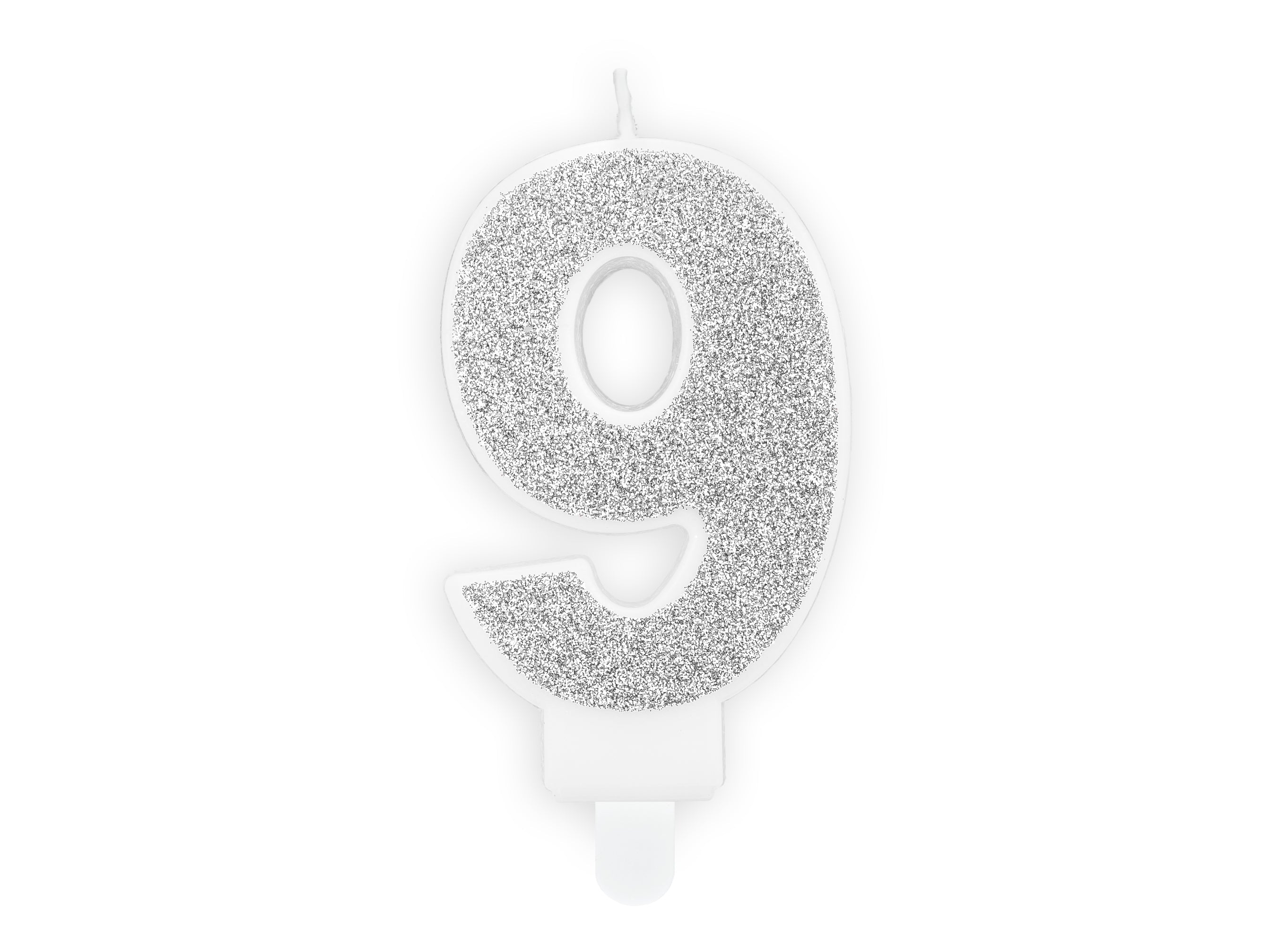 Kuchenkerze Ziffer "9" silber (1 Stk.)