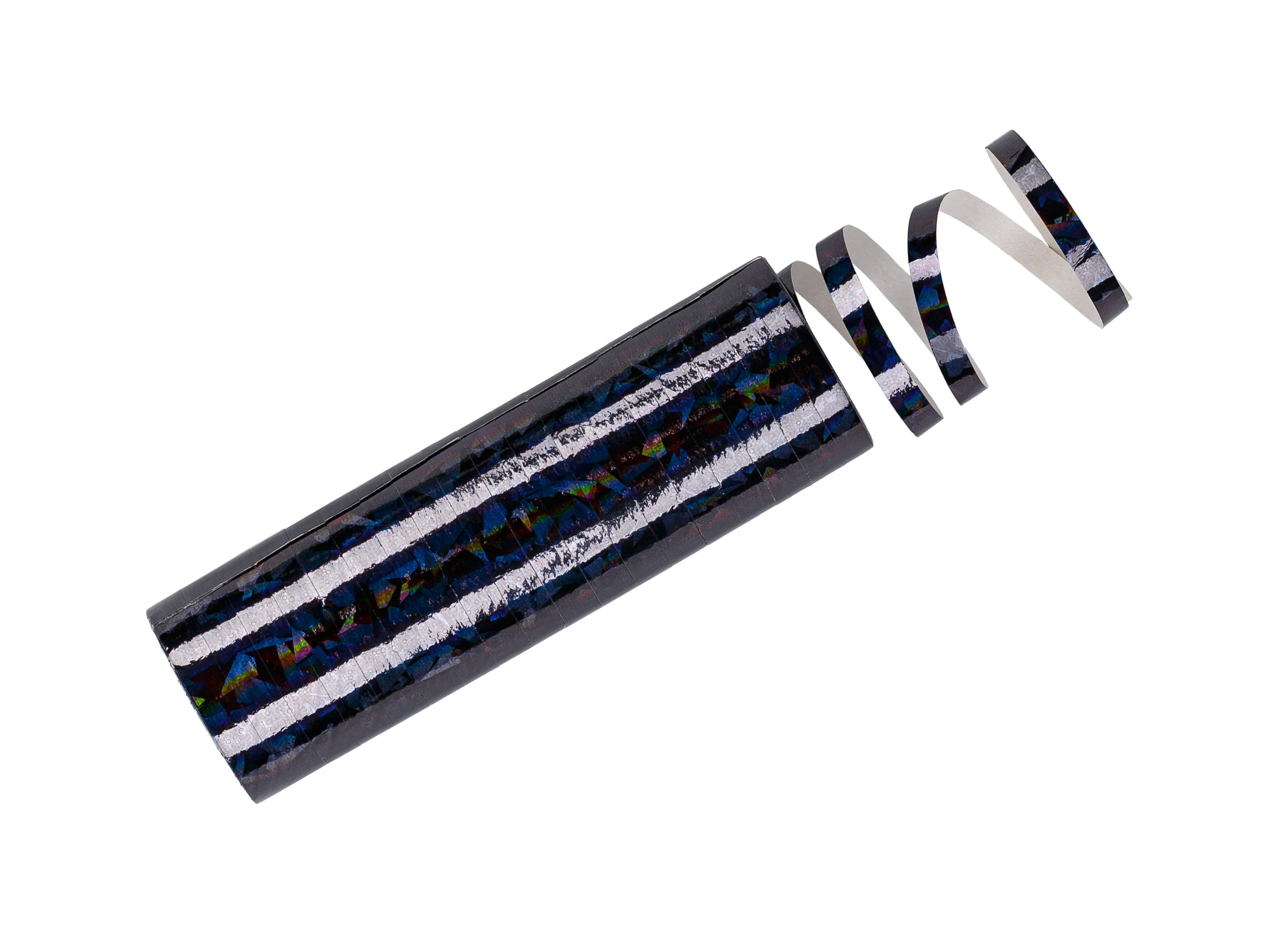 Luftschlangen holografisch schwarz (1 Rolle)