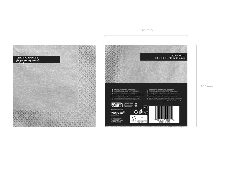 Servietten silber (20 Stk.)