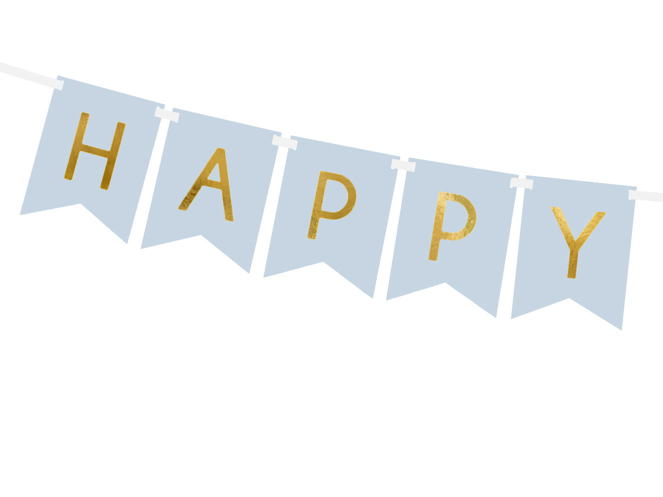 Wimpelkette "Happy Birthday" hellblau (1 Stk.)