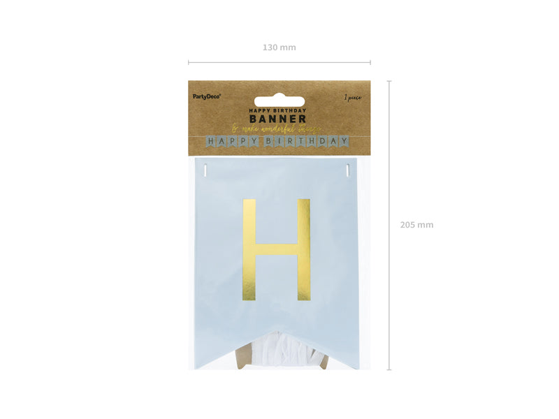 Wimpelkette "Happy Birthday" hellblau (1 Stk.)