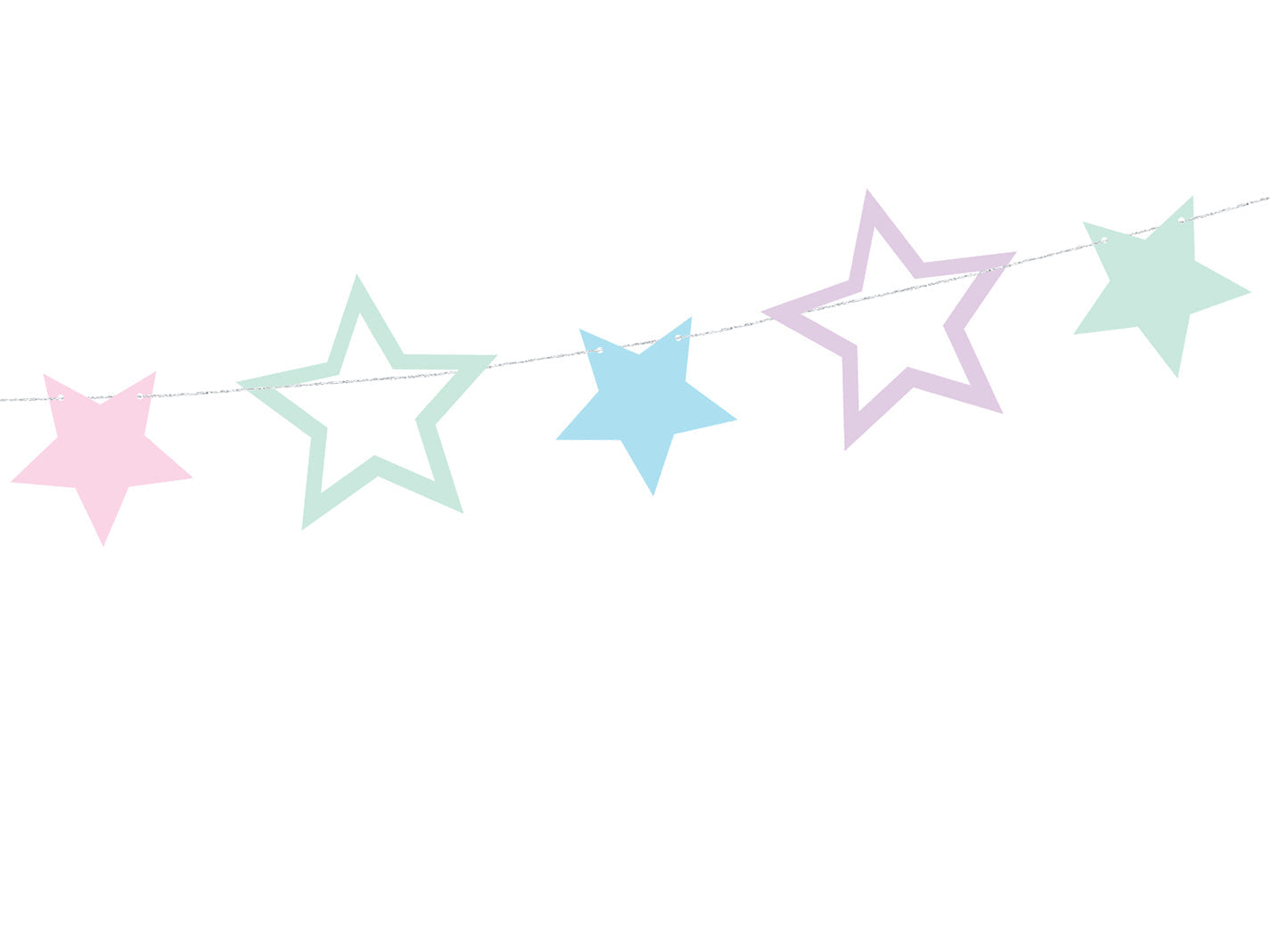 Wimpelkette "Sterne" pastell (1 Stk.)