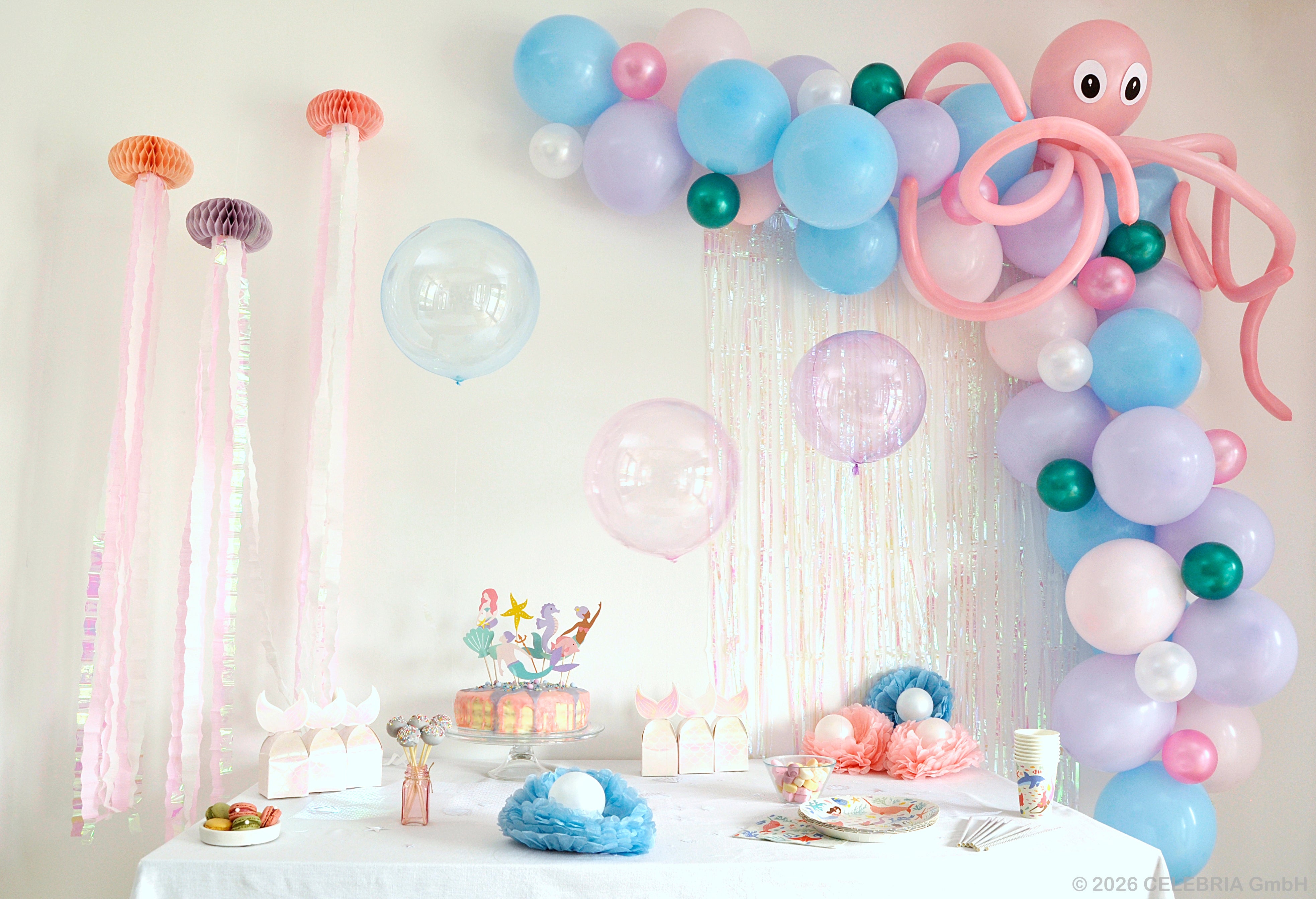 Ballonkugel "transparent" lila (1 Stk.)