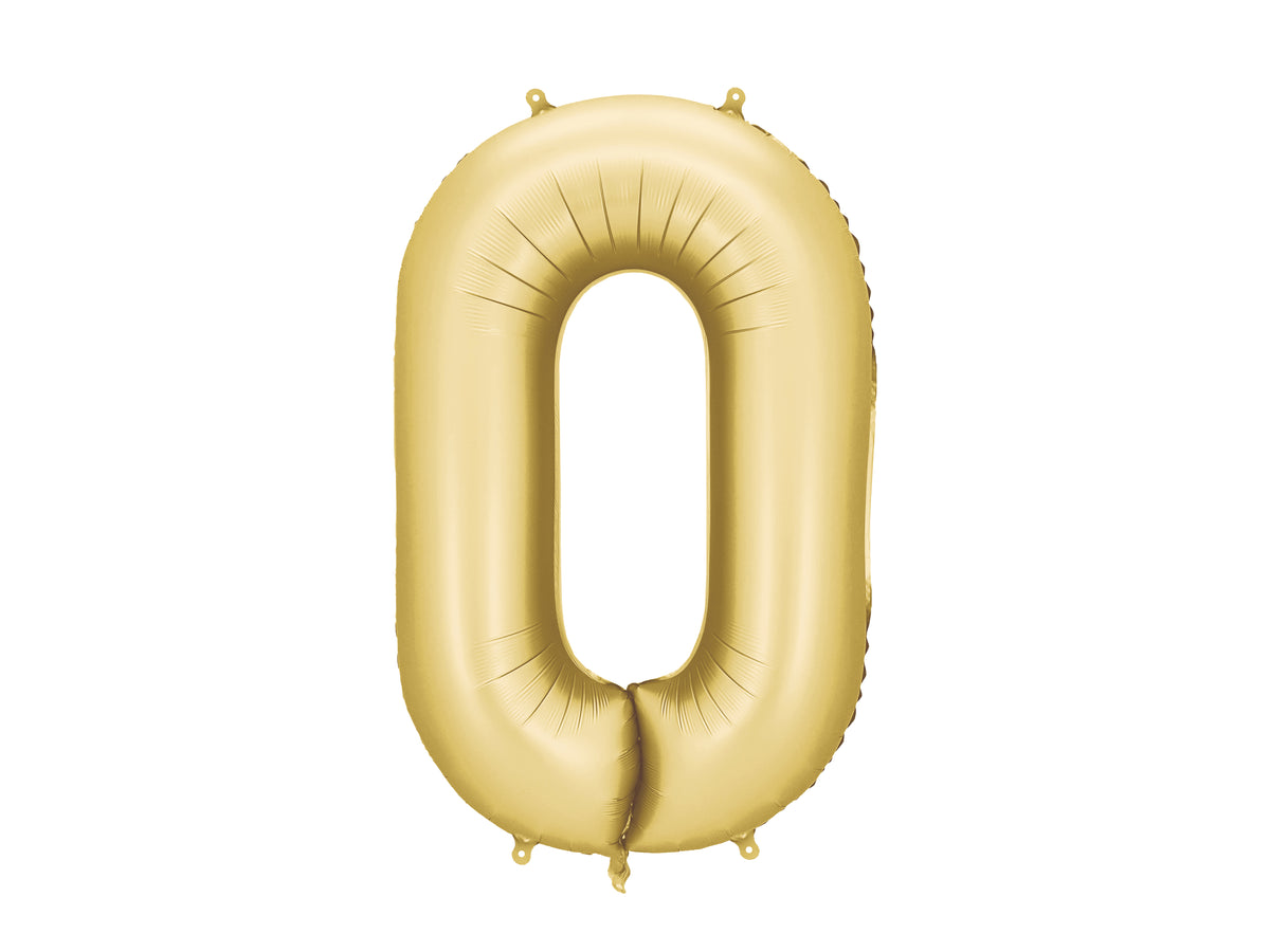 Folienballon Zahl "0" gold matt (1 Stk.)