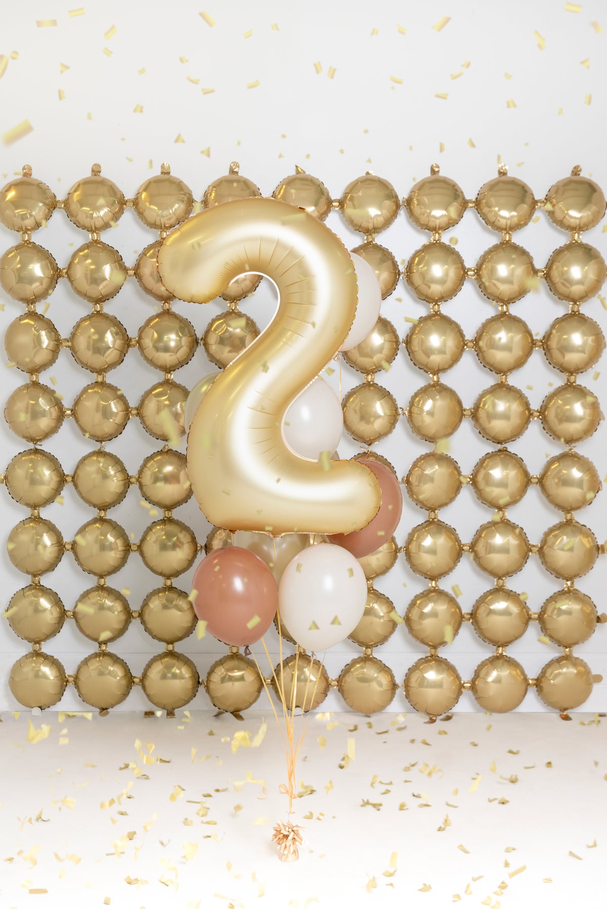 Folienballon Zahl "2" gold matt (1 Stk.)