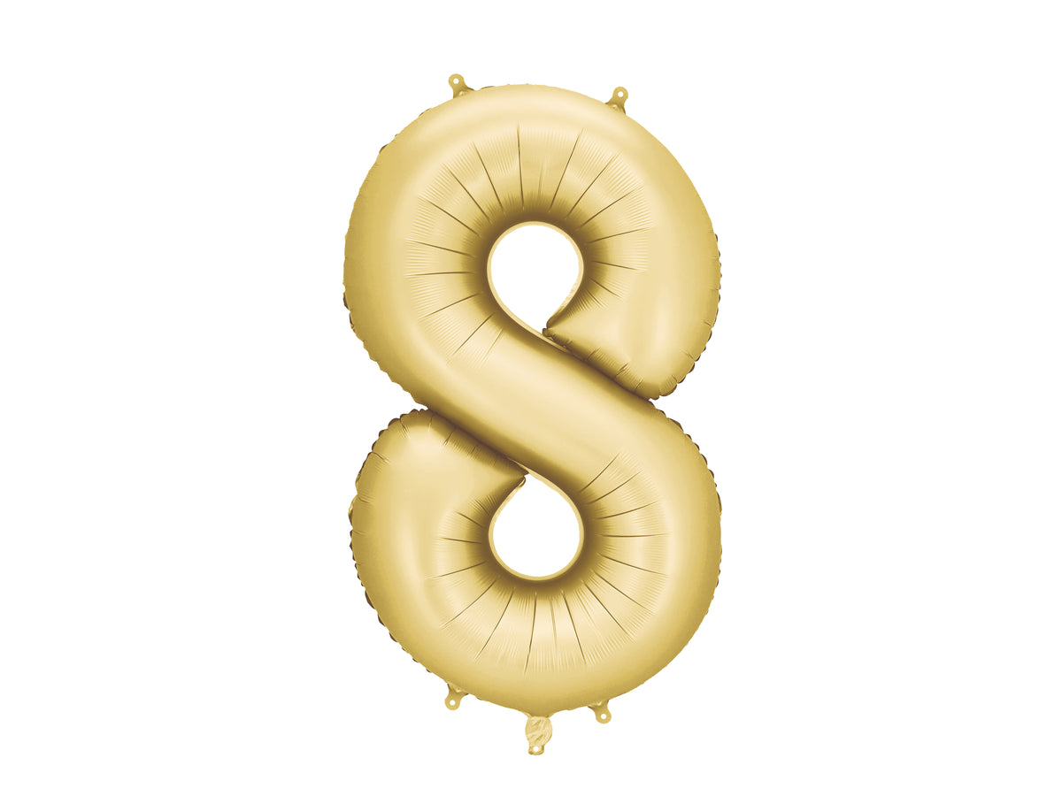 Folienballon Zahl "8" gold matt (1 Stk.)