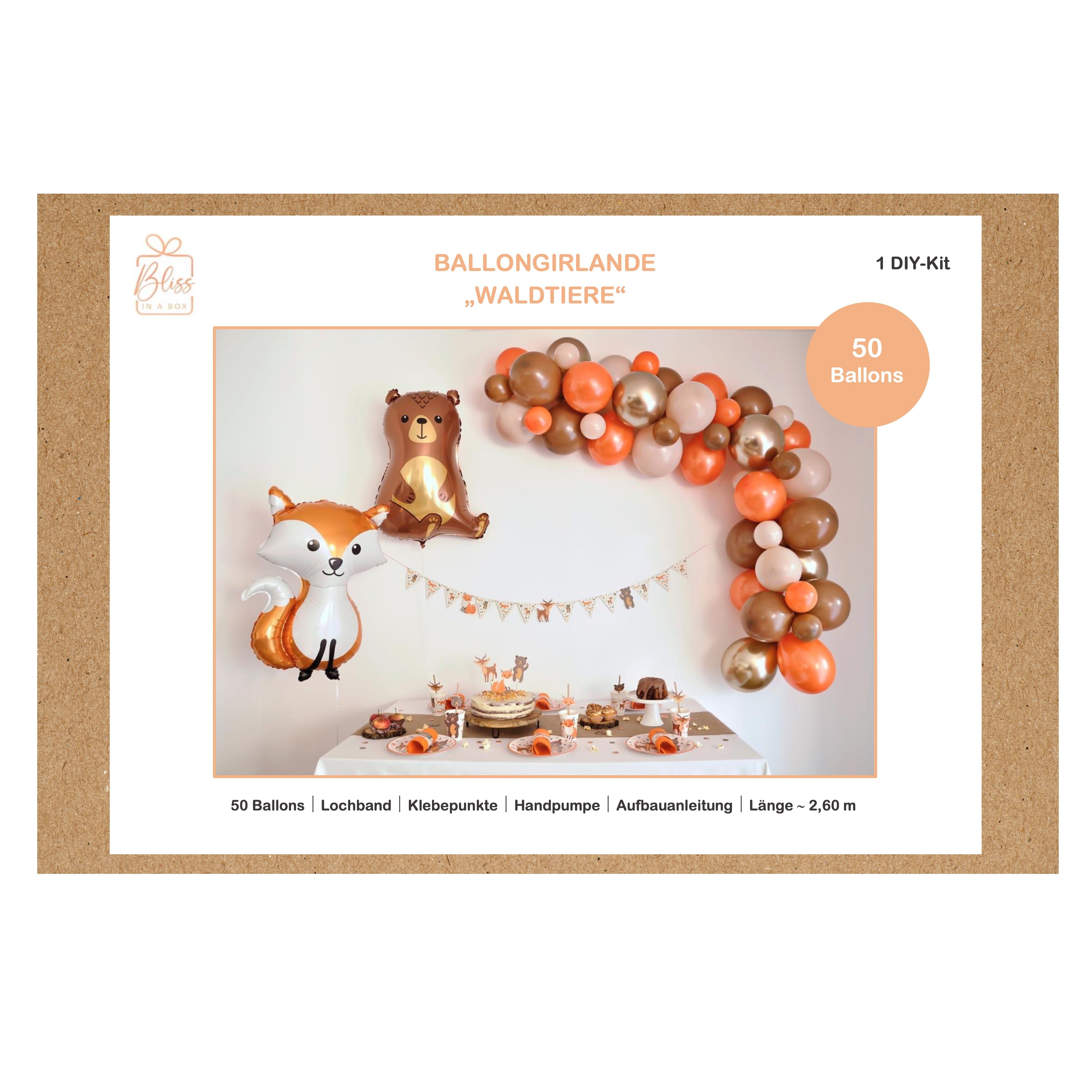Ballongirlande "Waldtiere" (1 DIY-Set)