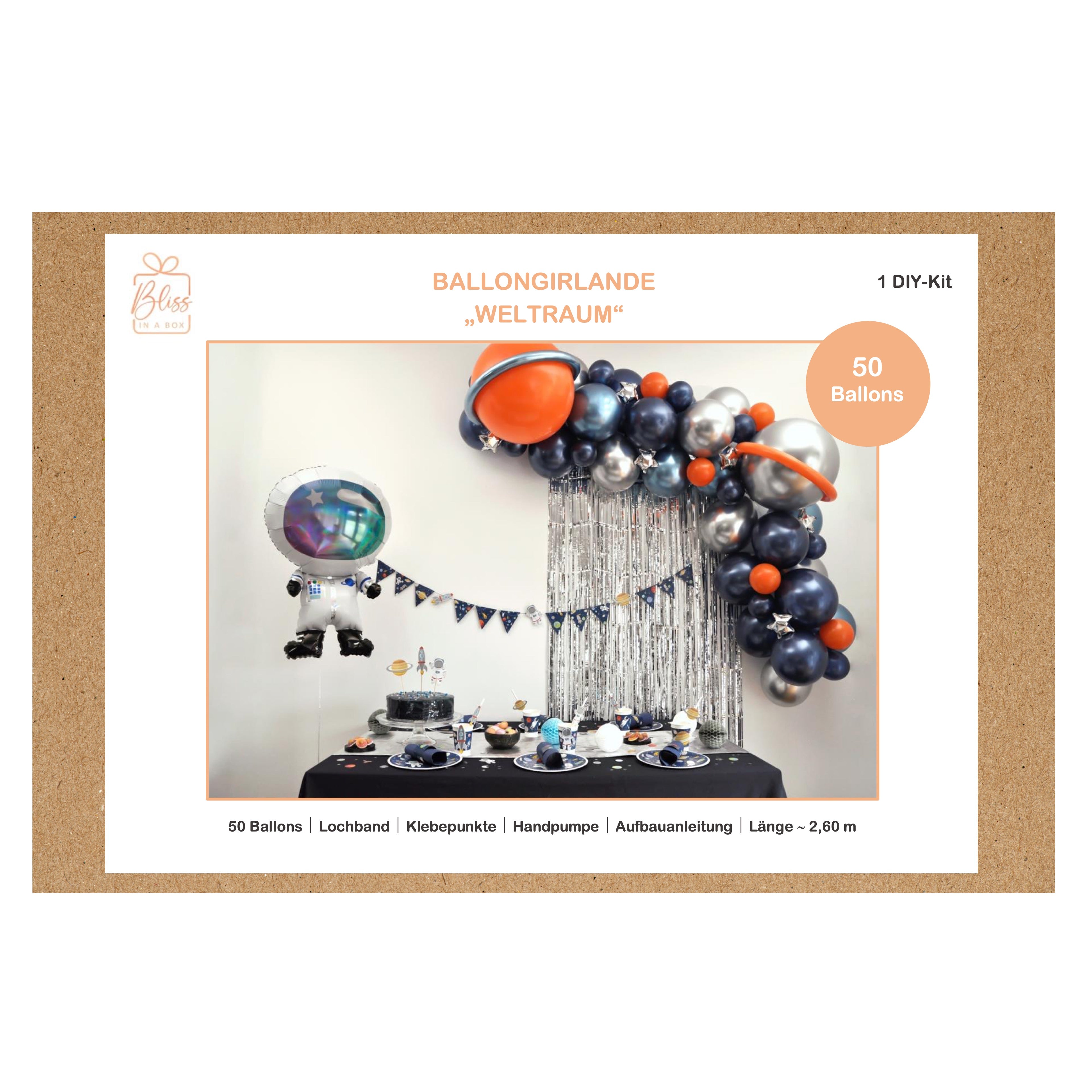 Ballongirlande "Weltraum" (1 DIY-Set)