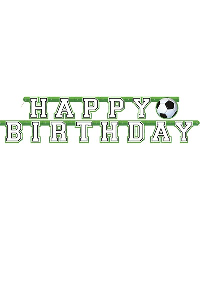 Wimpelkette Fußball "Happy Birthday" (1 Stk.)