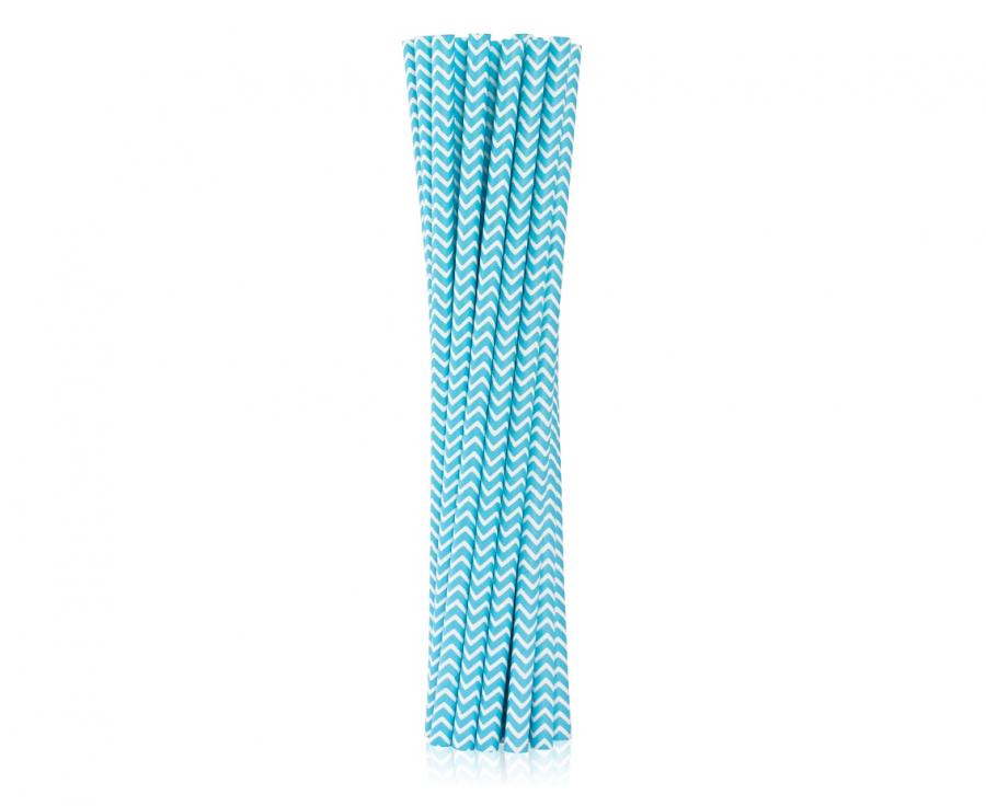 Trinkhalme "Pattern" hellblau (40 Stk.)