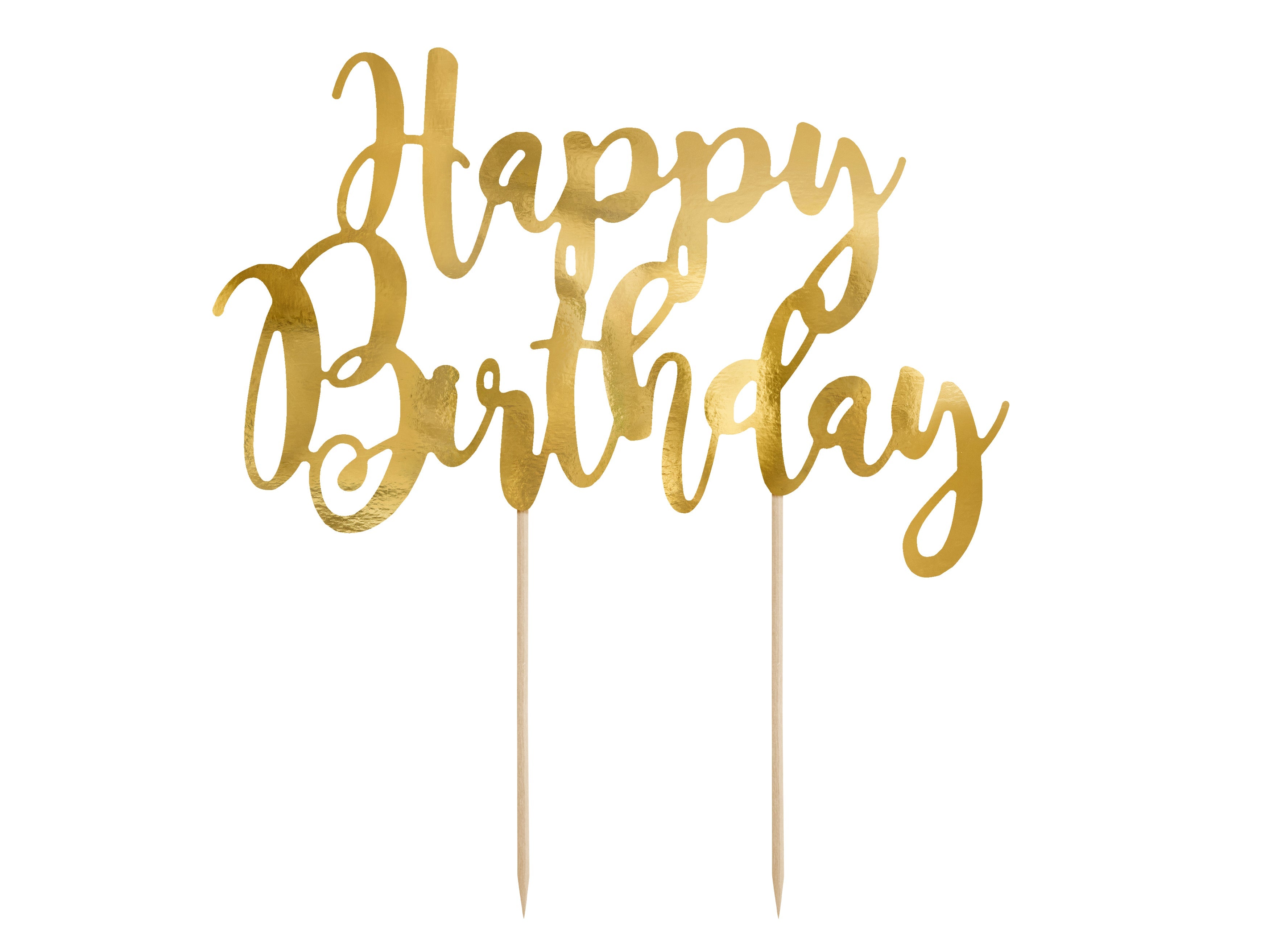 Kuchentopper "Happy Birthday" gold (1 Stk.)