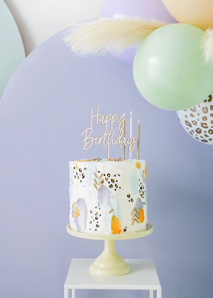 Kuchentopper "Happy Birthday" Holz (1 Stk.)