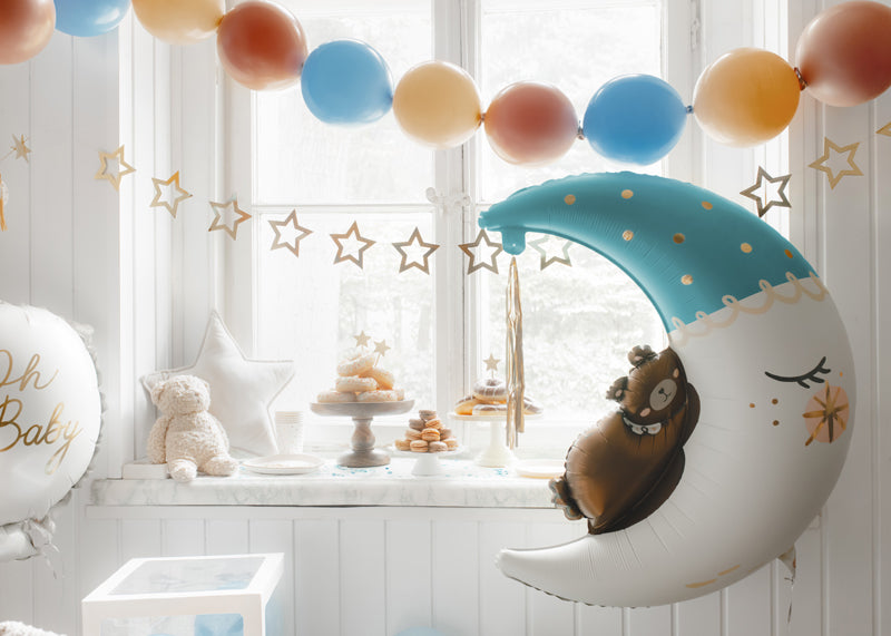 Folienballon "Mond & Bär" blau (1 Stk.)
