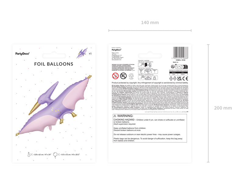 Folienballon "Pterodaktylus" (1 Stk.)