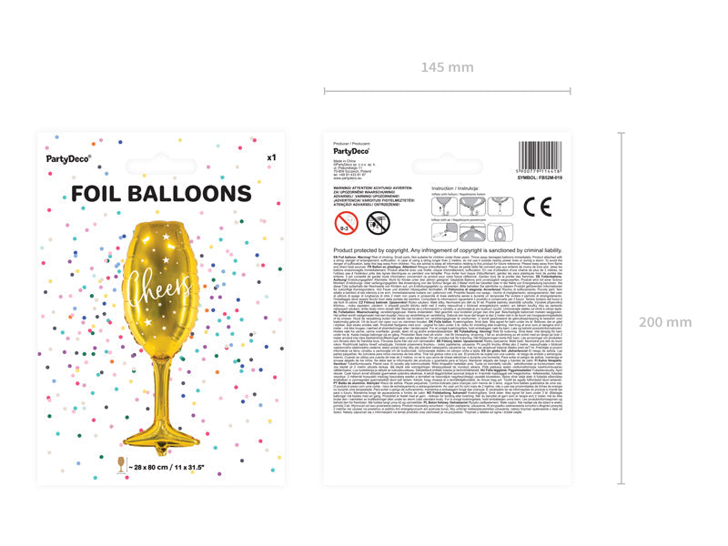 Folienballon "Sektglas" (1 Stk.)