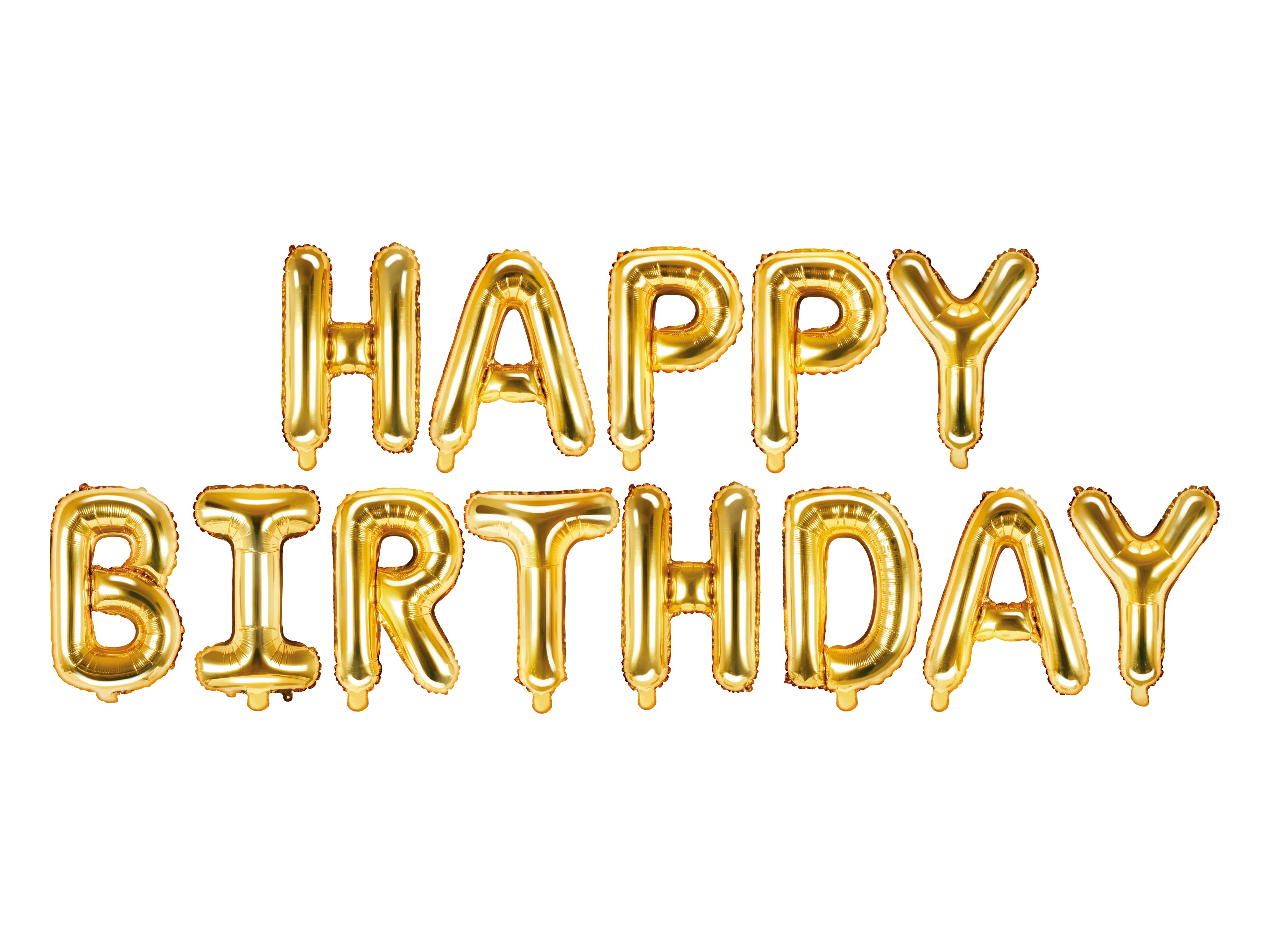 Ballon Wimpelkette "Happy Birthday" gold (1 Stk.)
