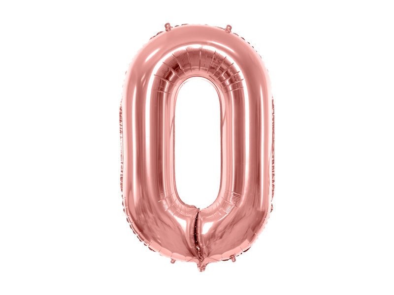 Folienballon Zahl "0" roségold (1 Stk.)