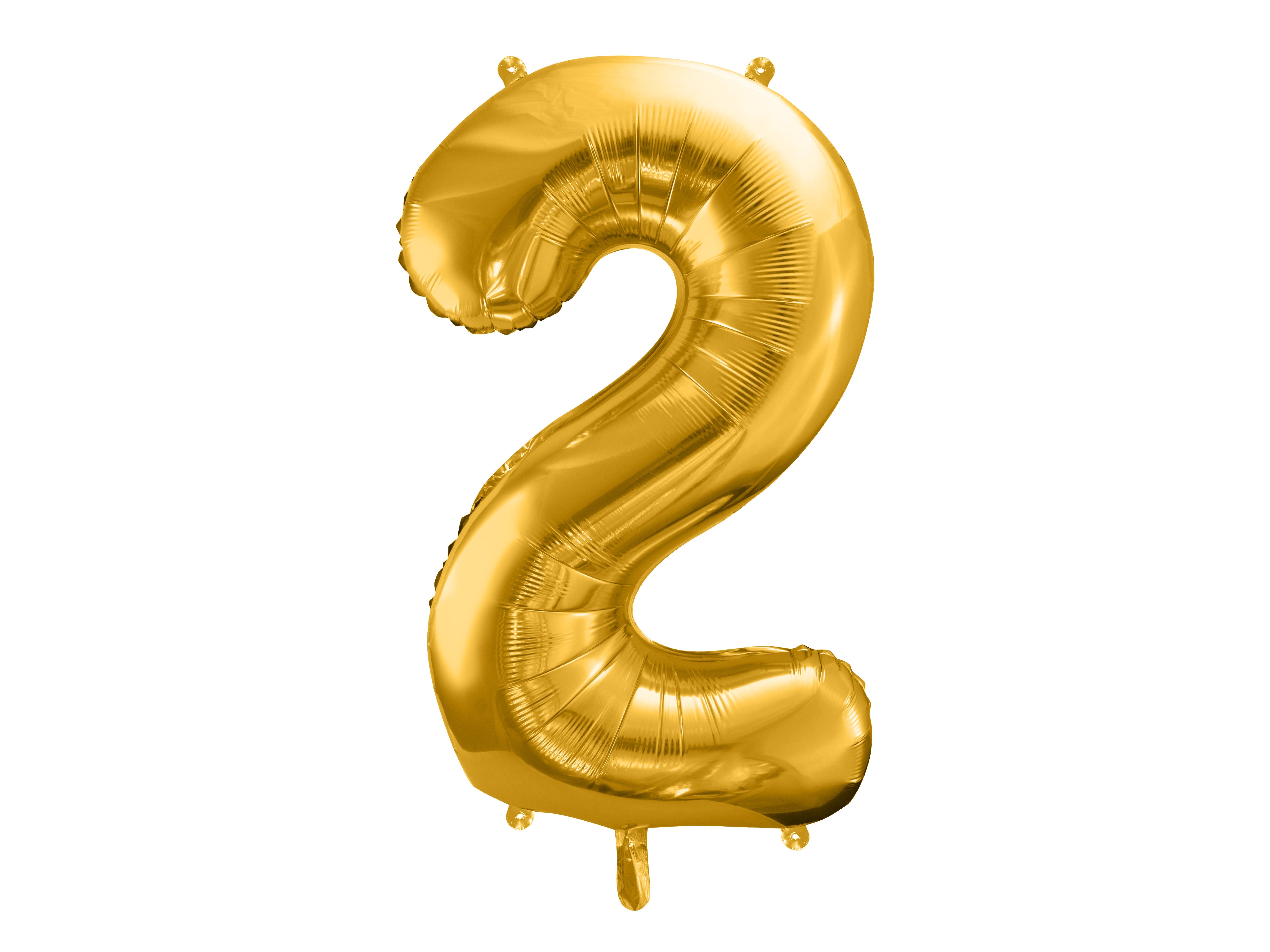 Folienballon Zahl "2" gold (1 Stk.)